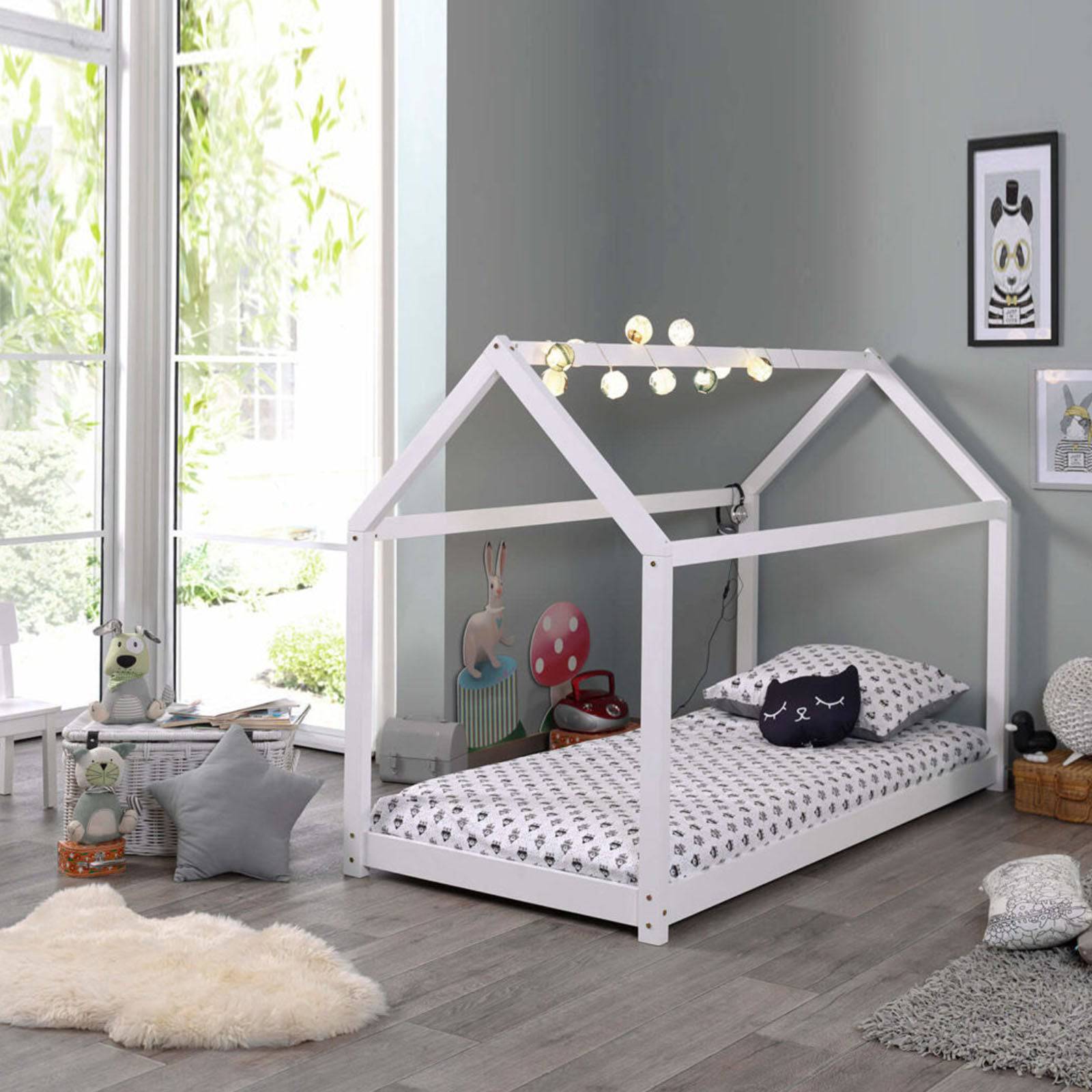 House Kids Bed Et-C003-W - Kids Beds - ebarza Furniture UAE | Shop Modern Furniture in Abu Dhabi & Dubai - مفروشات ايبازرا في الامارات | تسوق اثاث عصري وديكورات مميزة في دبي وابوظبي