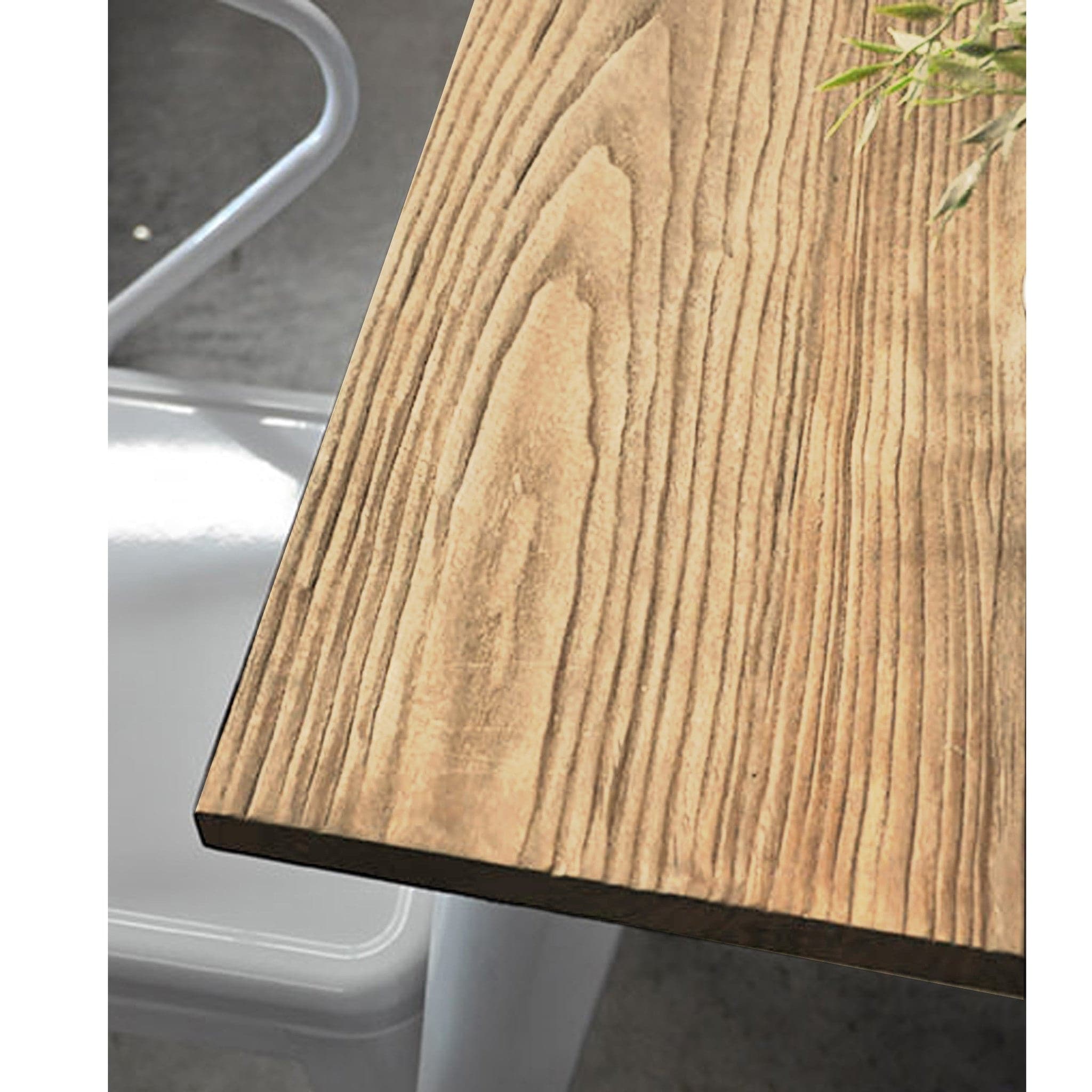 Industrial Table With Solid Wood Top 120 Cm Bptt02S+N (Z-03) - Dining Tables - ebarza Furniture UAE | Shop Modern Furniture in Abu Dhabi & Dubai - مفروشات ايبازرا في الامارات | تسوق اثاث عصري وديكورات مميزة في دبي وابوظبي