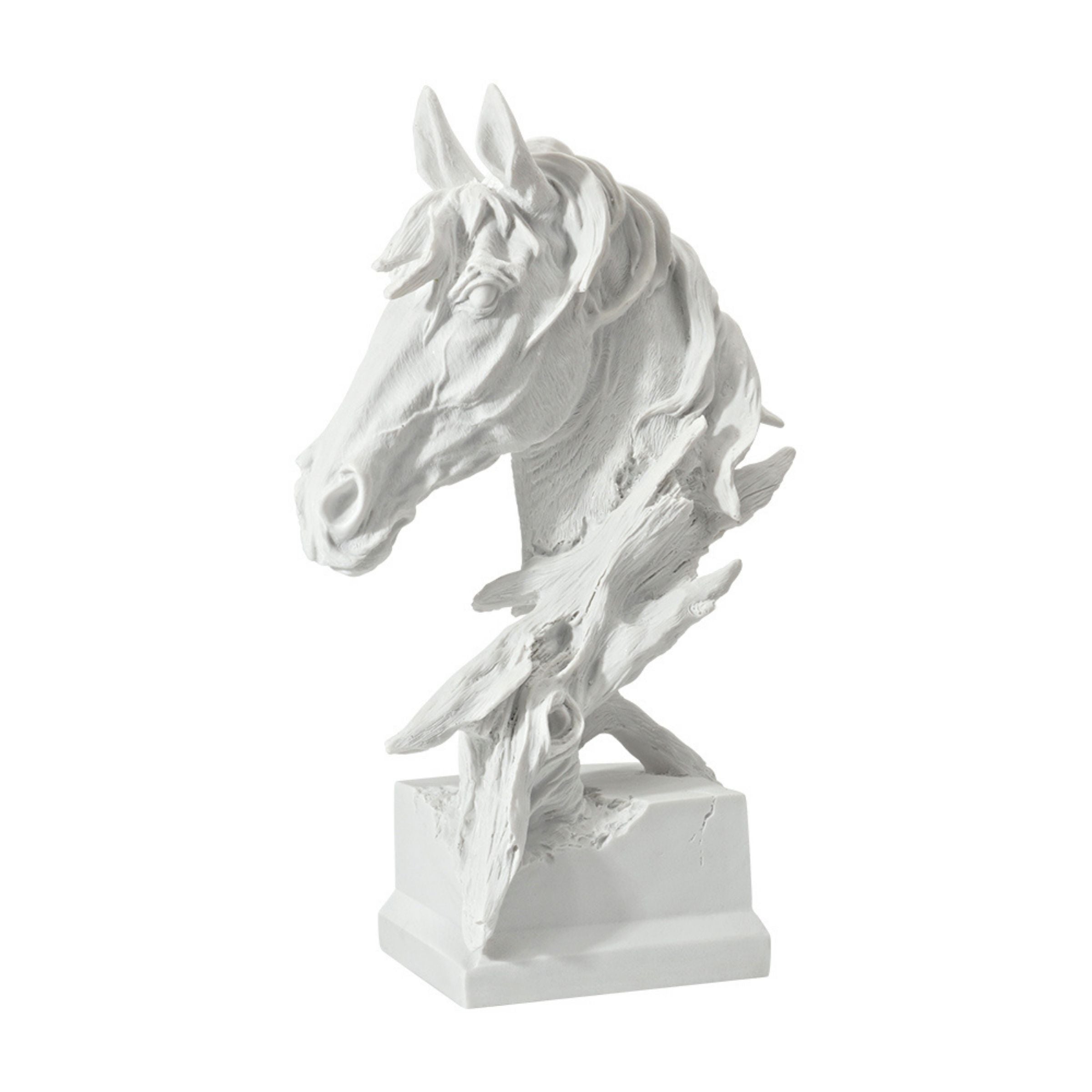 Ivory White Horse Head Ornament BMS284 - Home Decor Figurines - ebarza Furniture UAE | Shop Modern Furniture in Abu Dhabi & Dubai - مفروشات ايبازرا في الامارات | تسوق اثاث عصري وديكورات مميزة في دبي وابوظبي