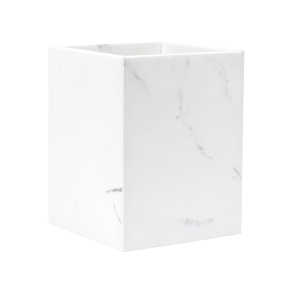 Jazz White Marble Trash Can SBK880-8 - Bathroom Accessories - ebarza Furniture UAE | Shop Modern Furniture in Abu Dhabi & Dubai - مفروشات ايبازرا في الامارات | تسوق اثاث عصري وديكورات مميزة في دبي وابوظبي