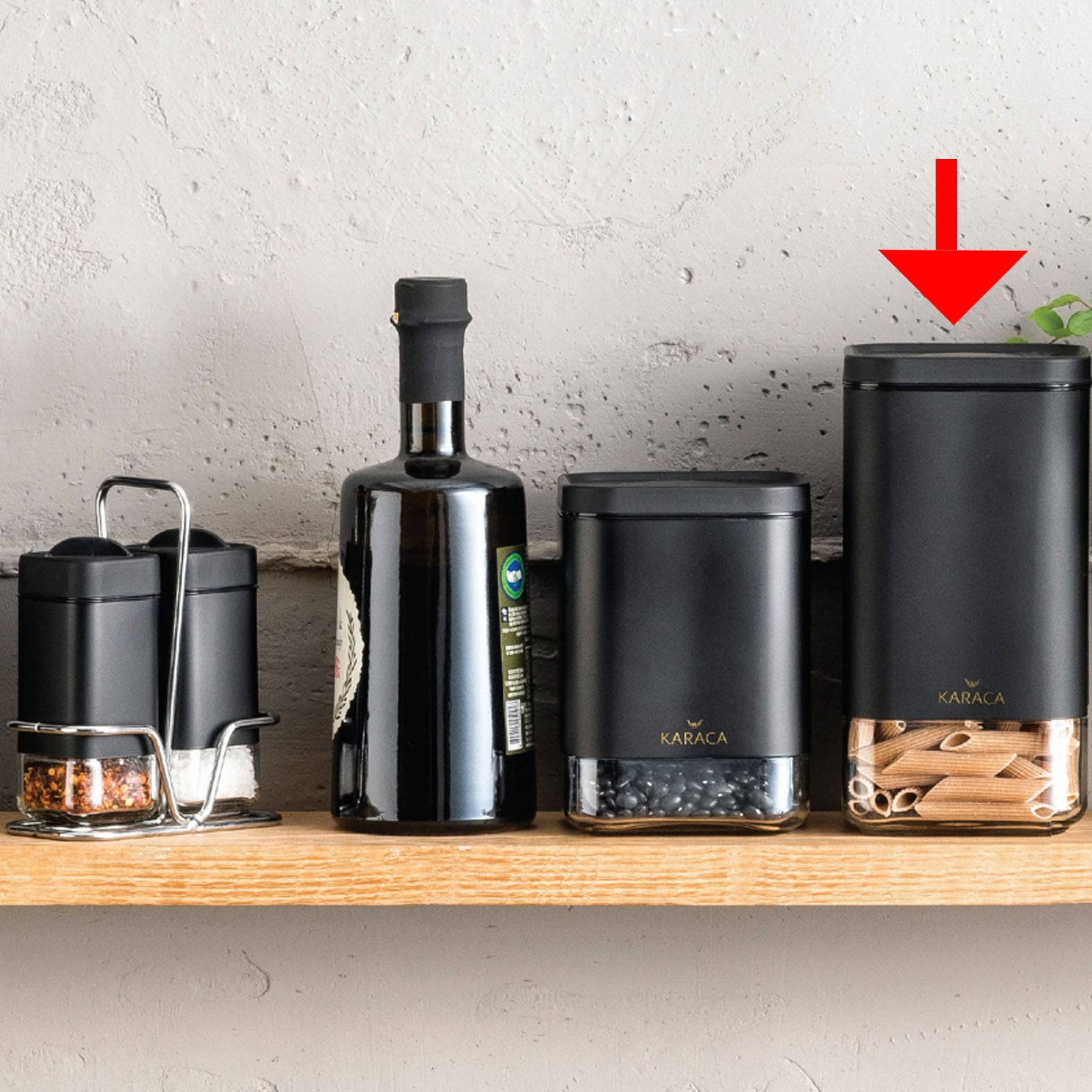 Karaca Avangart Black Gold Jar M 153.03.07.5760 - Spice Sets - ebarza Furniture UAE | Shop Modern Furniture in Abu Dhabi & Dubai - مفروشات ايبازرا في الامارات | تسوق اثاث عصري وديكورات مميزة في دبي وابوظبي