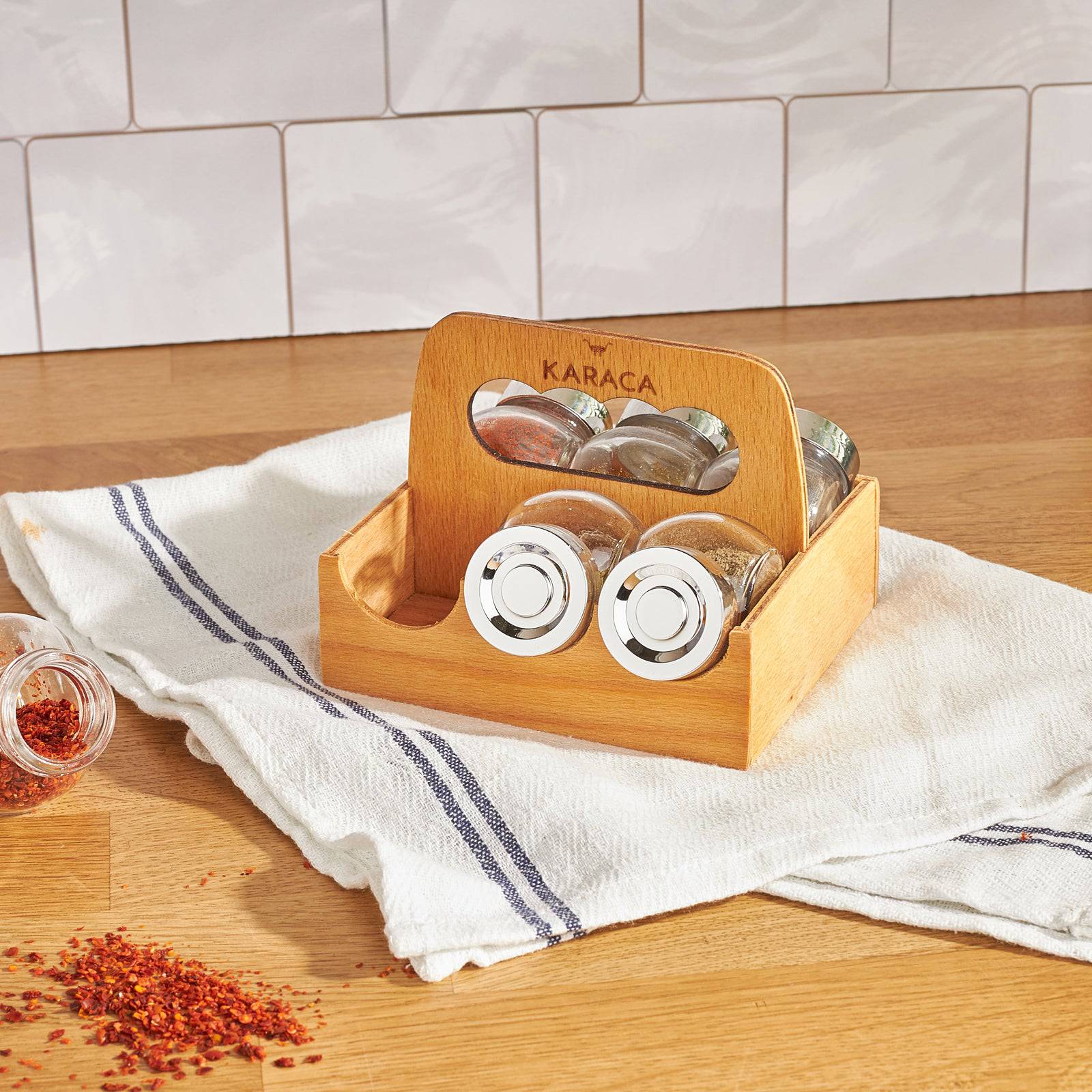 Karaca Casa 7 Piece Spice Rack / Spice Set 153.03.06.1530 - Spice Sets - ebarza Furniture UAE | Shop Modern Furniture in Abu Dhabi & Dubai - مفروشات ايبازرا في الامارات | تسوق اثاث عصري وديكورات مميزة في دبي وابوظبي