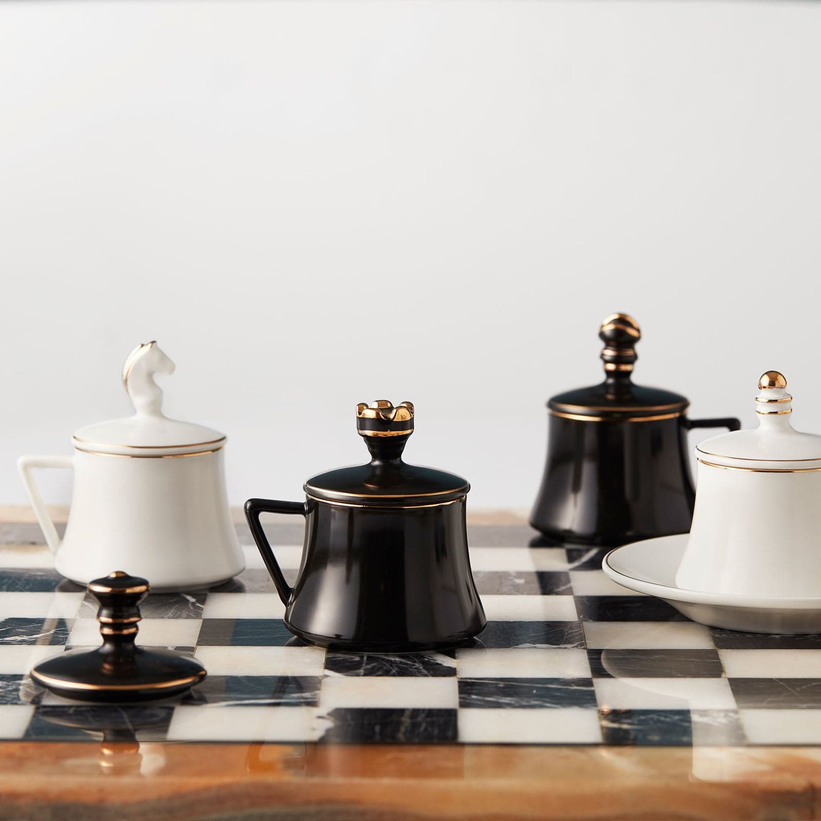 Karaca Chess Set Of 6 Coffee Cups 153.03.06.1507 - Coffee Sets - ebarza Furniture UAE | Shop Modern Furniture in Abu Dhabi & Dubai - مفروشات ايبازرا في الامارات | تسوق اثاث عصري وديكورات مميزة في دبي وابوظبي