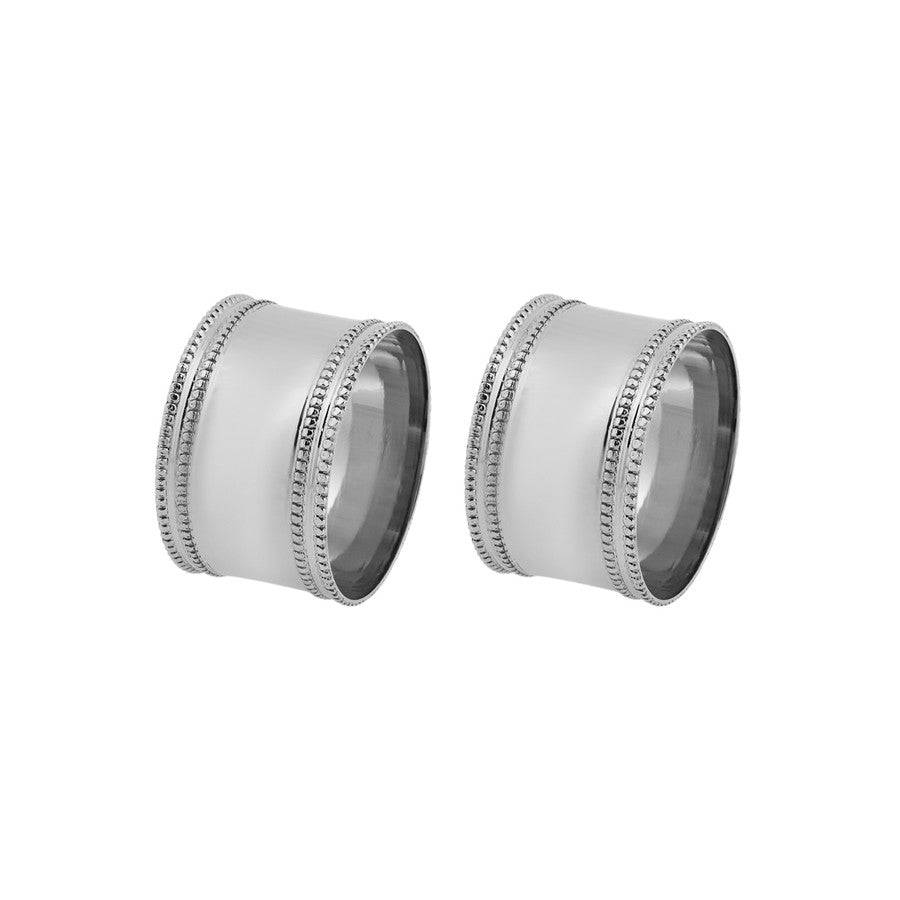 Karaca Dots 2 Pcs Silver Napkin Ring 153.21.01.0167 - Napkin Rings - ebarza Furniture UAE | Shop Modern Furniture in Abu Dhabi & Dubai - مفروشات ايبازرا في الامارات | تسوق اثاث عصري وديكورات مميزة في دبي وابوظبي