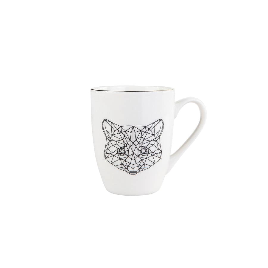 Karaca Draft Cat Mug set of 2 153.03.06.1758 - Mugs - ebarza Furniture UAE | Shop Modern Furniture in Abu Dhabi & Dubai - مفروشات ايبازرا في الامارات | تسوق اثاث عصري وديكورات مميزة في دبي وابوظبي