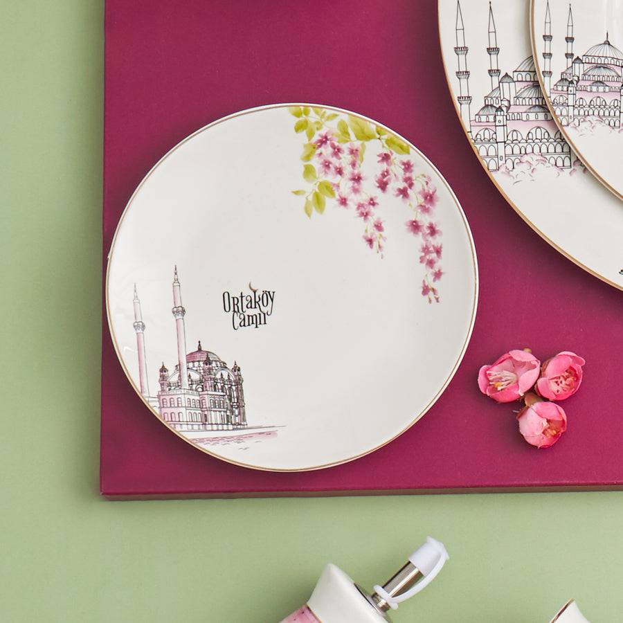 Karaca Erguvan Ortakoy Cake Plate 153.03.06.4968 -  Plates - ebarza Furniture UAE | Shop Modern Furniture in Abu Dhabi & Dubai - مفروشات ايبازرا في الامارات | تسوق اثاث عصري وديكورات مميزة في دبي وابوظبي