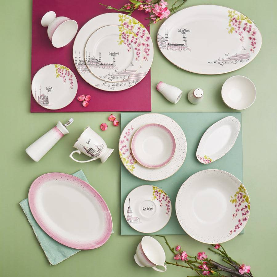 Karaca Erguvan Ortakoy Cake Plate 153.03.06.4968 -  Plates - ebarza Furniture UAE | Shop Modern Furniture in Abu Dhabi & Dubai - مفروشات ايبازرا في الامارات | تسوق اثاث عصري وديكورات مميزة في دبي وابوظبي