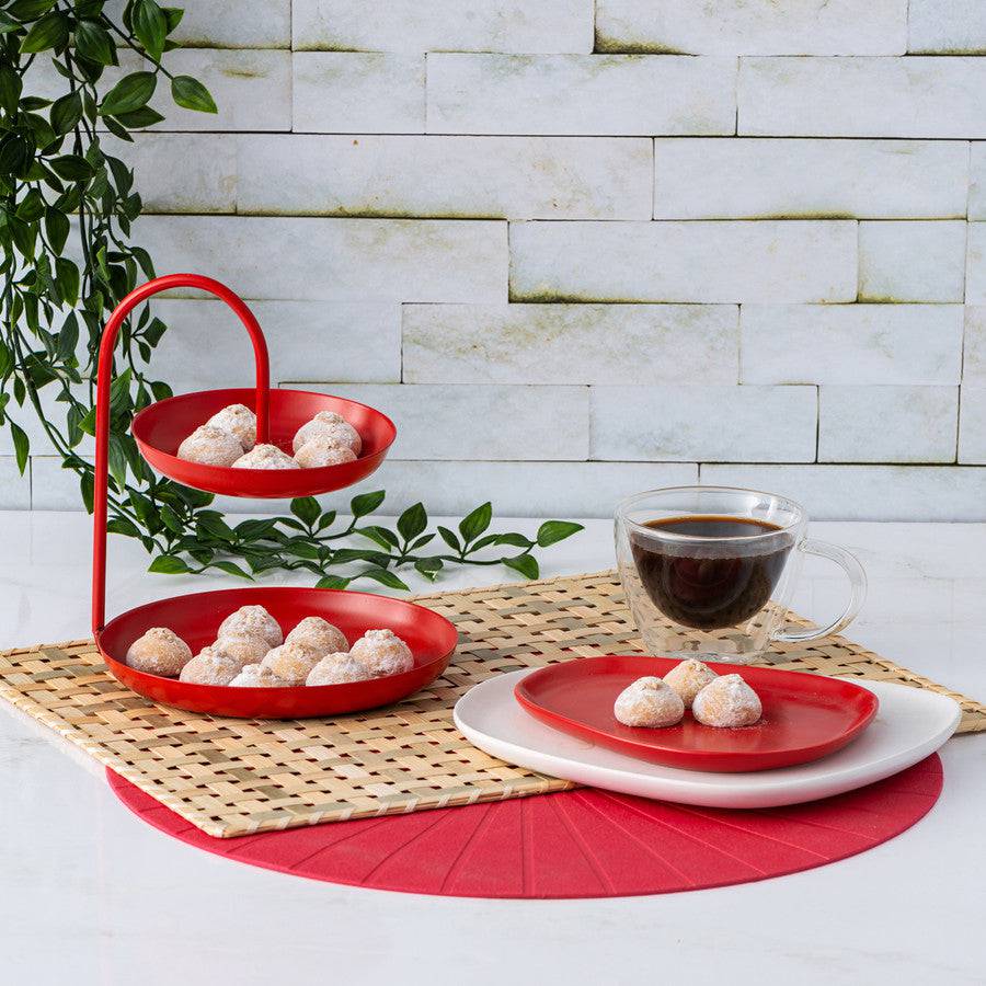 Karaca Eva Red Layered Cookie Holder 153.03.06.5159 -  Cookie Stands - ebarza Furniture UAE | Shop Modern Furniture in Abu Dhabi & Dubai - مفروشات ايبازرا في الامارات | تسوق اثاث عصري وديكورات مميزة في دبي وابوظبي