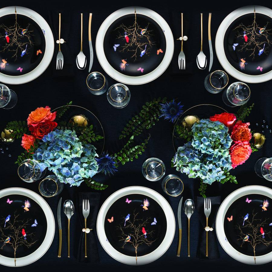 Karaca Fine Pearl Grace Black 58 Pieces Pearl Dinnerware Set For 12 Persons 153.03.08.0610 - Dinnerware Sets - ebarza Furniture UAE | Shop Modern Furniture in Abu Dhabi & Dubai - مفروشات ايبازرا في الامارات | تسوق اثاث عصري وديكورات مميزة في دبي وابوظبي