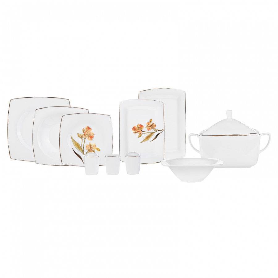 Karaca Fine Pearl Revive 62 Pieces Square Pearl Dinnerware Set For 12 Persons 153.03.08.0301 -  Dinnerware Sets - ebarza Furniture UAE | Shop Modern Furniture in Abu Dhabi & Dubai - مفروشات ايبازرا في الامارات | تسوق اثاث عصري وديكورات مميزة في دبي وابوظبي