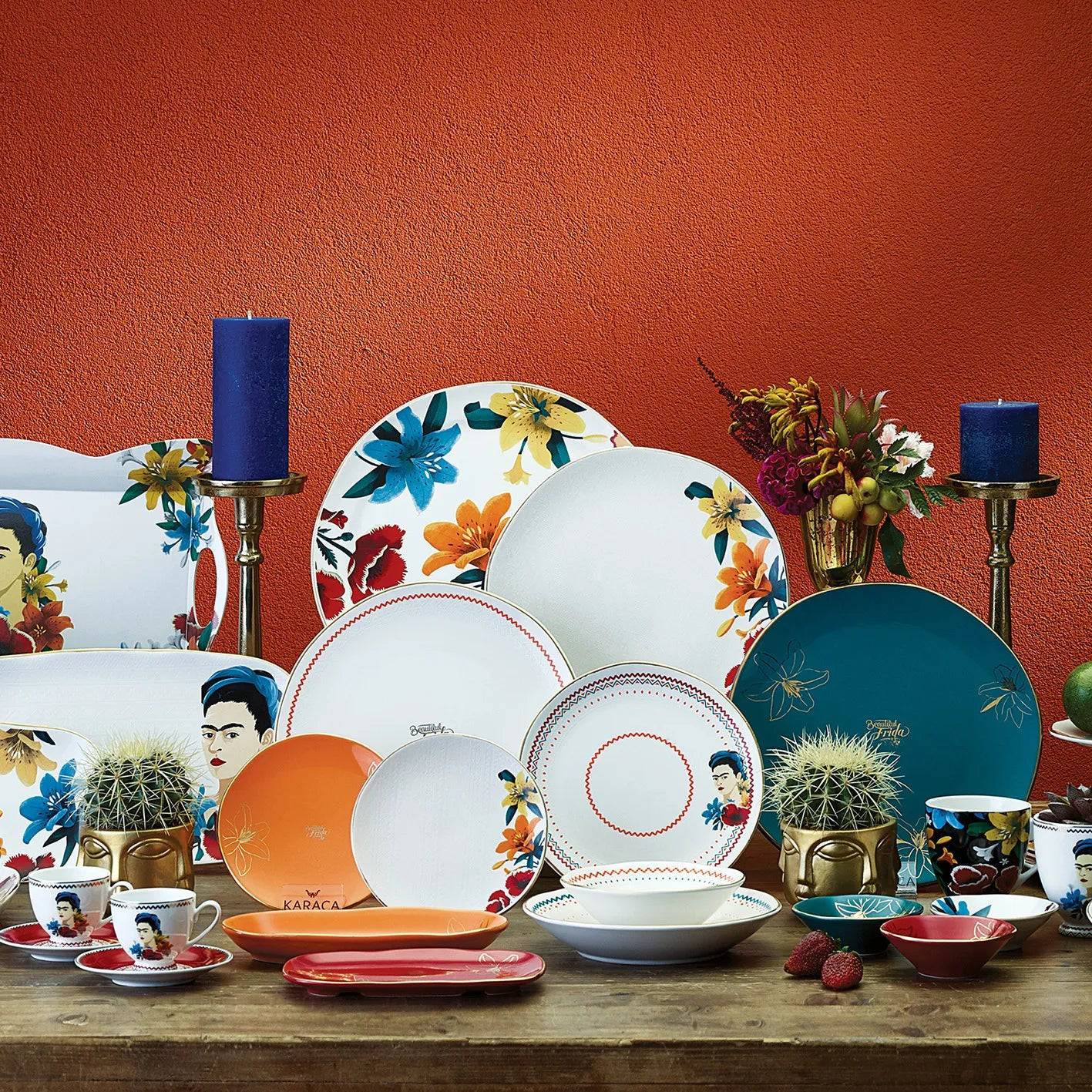 Karaca Frida Kahlo Serving Plate - White 153.03.07.9644 -  Plates - ebarza Furniture UAE | Shop Modern Furniture in Abu Dhabi & Dubai - مفروشات ايبازرا في الامارات | تسوق اثاث عصري وديكورات مميزة في دبي وابوظبي