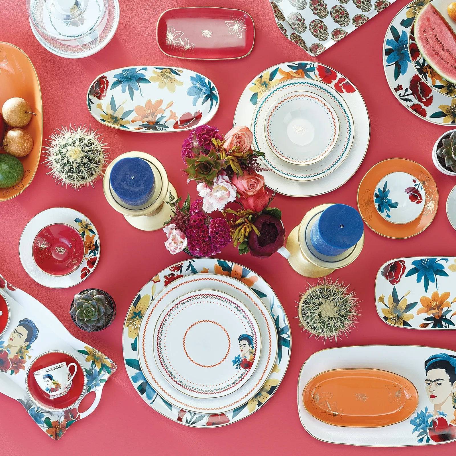 Karaca Frida Kahlo Serving Plate - White 153.03.07.9644 -  Plates - ebarza Furniture UAE | Shop Modern Furniture in Abu Dhabi & Dubai - مفروشات ايبازرا في الامارات | تسوق اثاث عصري وديكورات مميزة في دبي وابوظبي