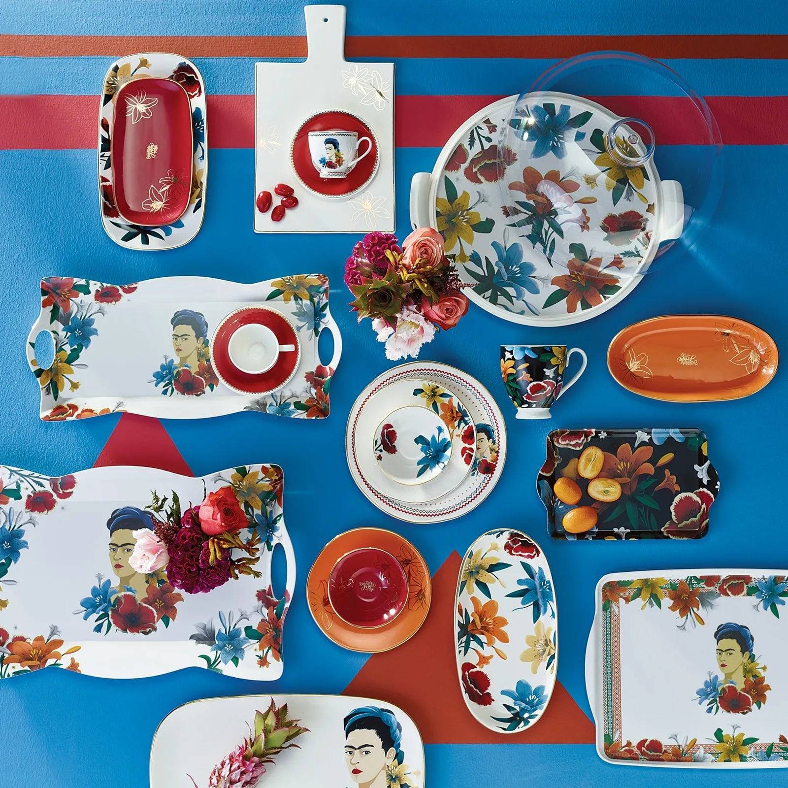 Karaca Frida Kahlo Serving Plate - White 153.03.07.9644 -  Plates - ebarza Furniture UAE | Shop Modern Furniture in Abu Dhabi & Dubai - مفروشات ايبازرا في الامارات | تسوق اثاث عصري وديكورات مميزة في دبي وابوظبي