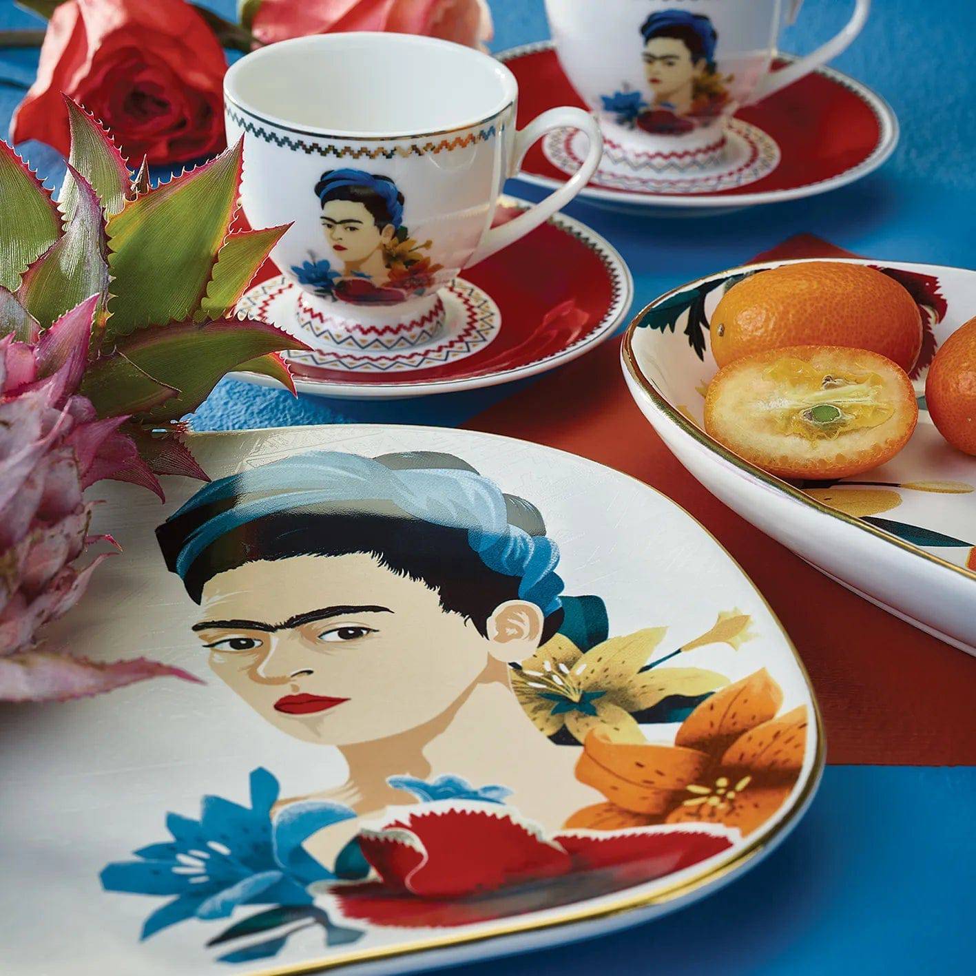 Karaca Frida Kahlo Serving Plate - White 153.03.07.9644 - Plates - ebarza Furniture UAE | Shop Modern Furniture in Abu Dhabi & Dubai - مفروشات ايبازرا في الامارات | تسوق اثاث عصري وديكورات مميزة في دبي وابوظبي