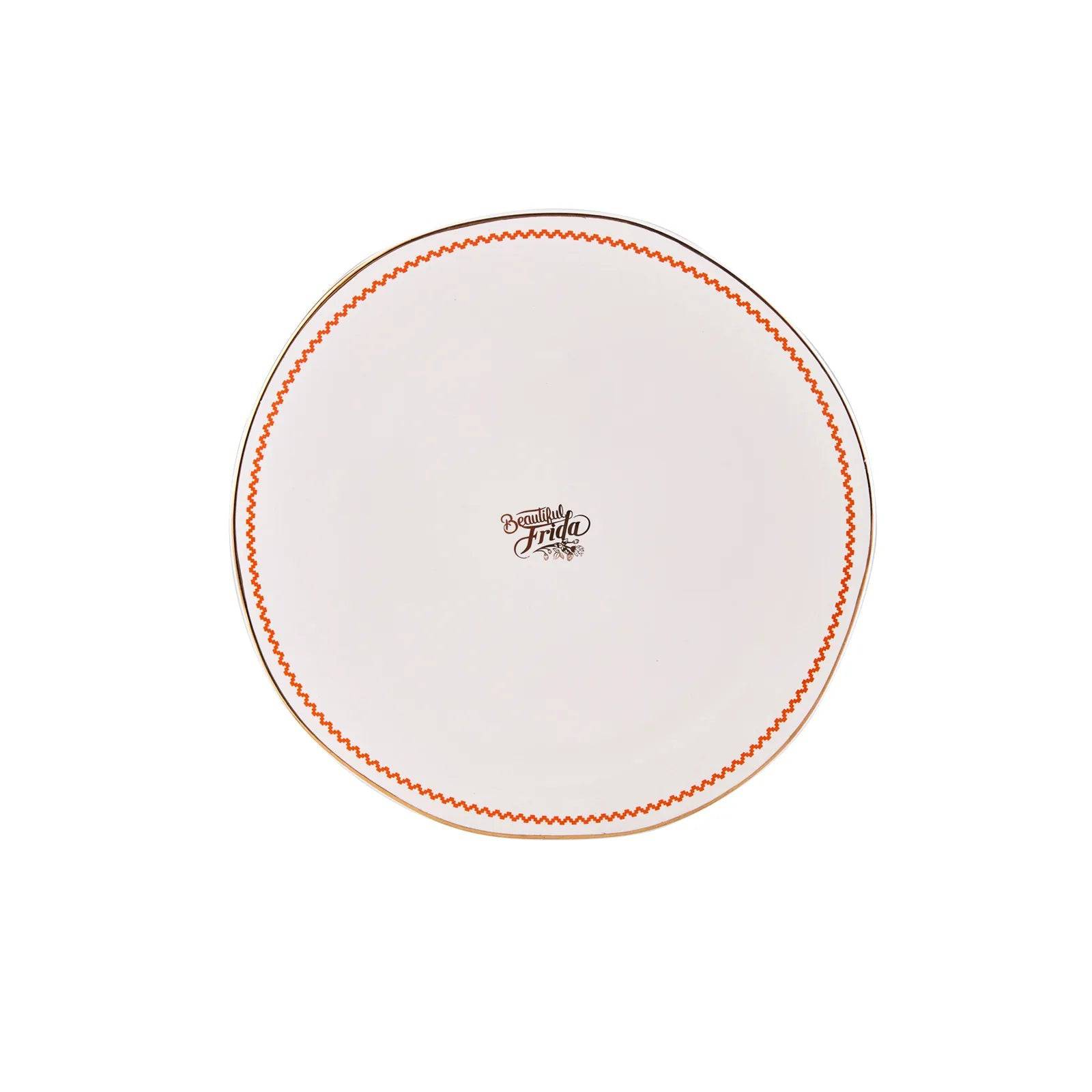 Karaca Frida Kahlo Serving Plate - White 153.03.07.9644 -  Plates - ebarza Furniture UAE | Shop Modern Furniture in Abu Dhabi & Dubai - مفروشات ايبازرا في الامارات | تسوق اثاث عصري وديكورات مميزة في دبي وابوظبي