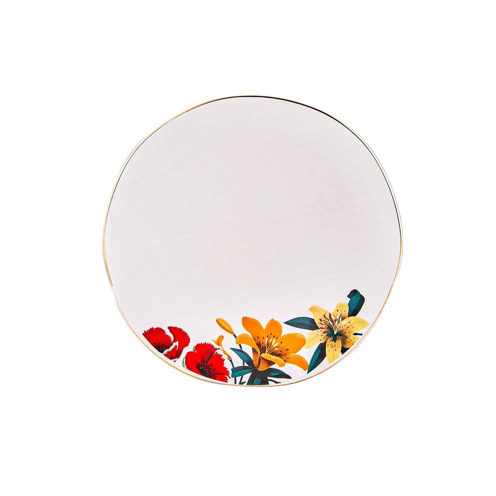 Karaca Frida Kahlo Serving Plate - White 153.03.07.9644 -  Plates - ebarza Furniture UAE | Shop Modern Furniture in Abu Dhabi & Dubai - مفروشات ايبازرا في الامارات | تسوق اثاث عصري وديكورات مميزة في دبي وابوظبي