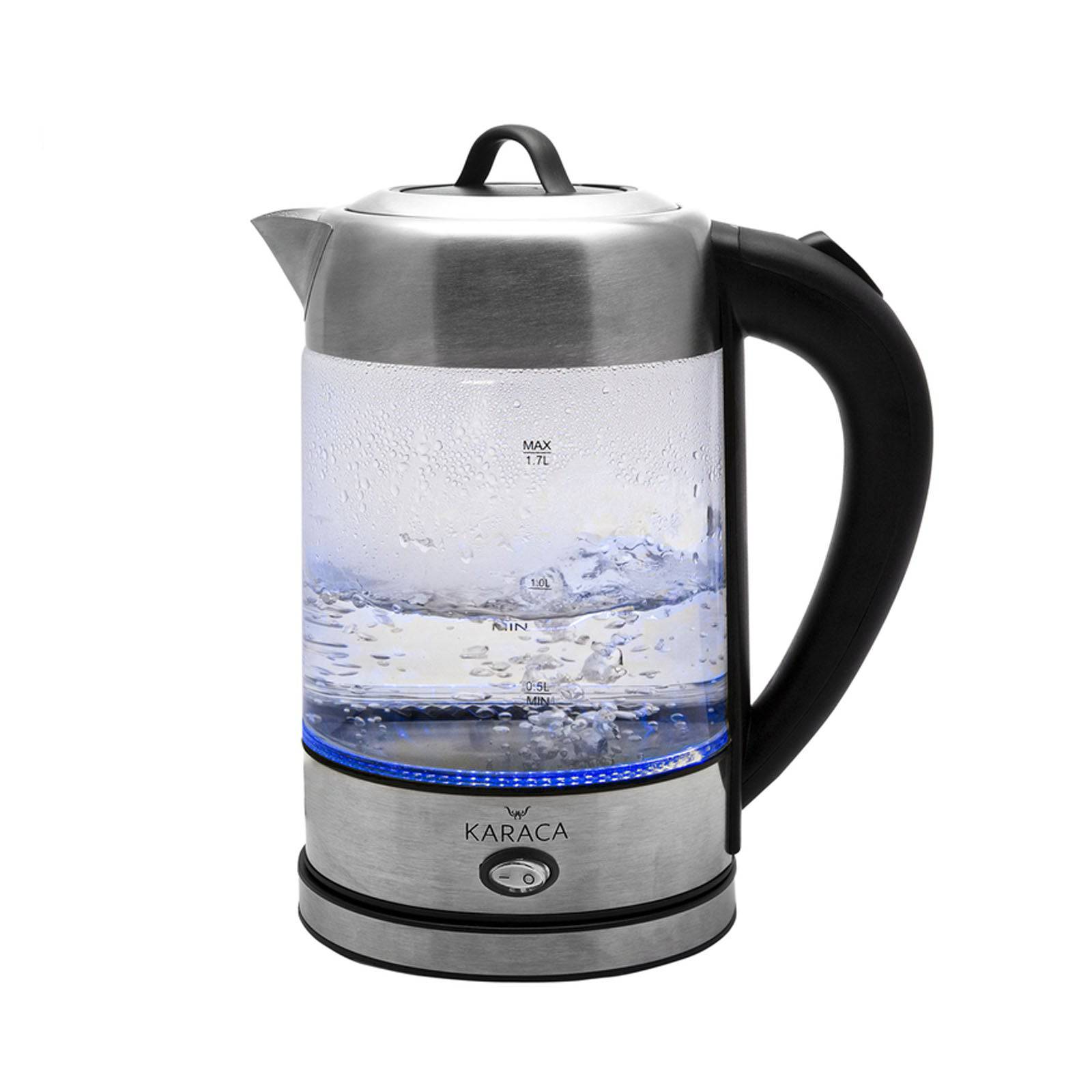 Karaca Glass Herbal Tea Maker With Led Lighting Inox 2202 153.01.06.1780/153.01.06.4887 - Kitchen Appliances - ebarza Furniture UAE | Shop Modern Furniture in Abu Dhabi & Dubai - مفروشات ايبازرا في الامارات | تسوق اثاث عصري وديكورات مميزة في دبي وابوظبي