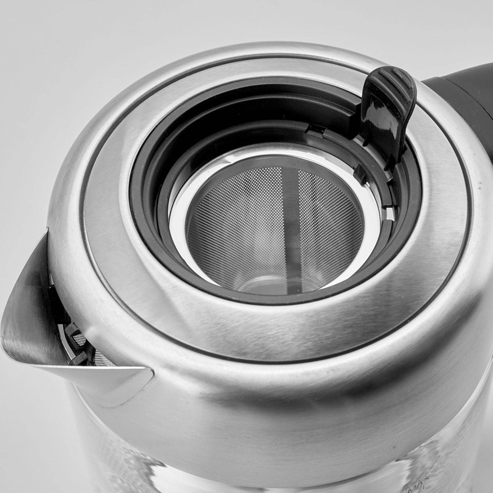 Karaca Glass Herbal Tea Maker With Led Lighting Inox 2202 153.01.06.1780/153.01.06.4887 - Kitchen Appliances - ebarza Furniture UAE | Shop Modern Furniture in Abu Dhabi & Dubai - مفروشات ايبازرا في الامارات | تسوق اثاث عصري وديكورات مميزة في دبي وابوظبي