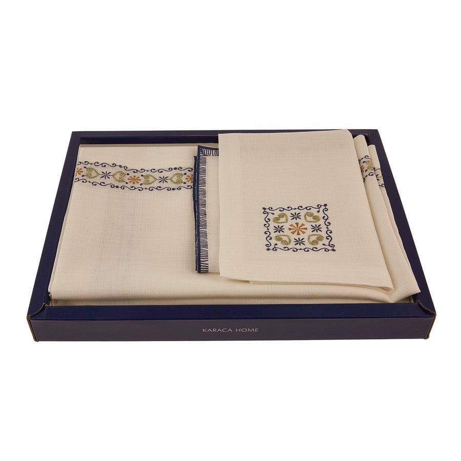 Karaca Home (Akdeniz Sopra) Mediterranean Table Cloth Set 300.21.02.0099 -  Placemats - ebarza Furniture UAE | Shop Modern Furniture in Abu Dhabi & Dubai - مفروشات ايبازرا في الامارات | تسوق اثاث عصري وديكورات مميزة في دبي وابوظبي