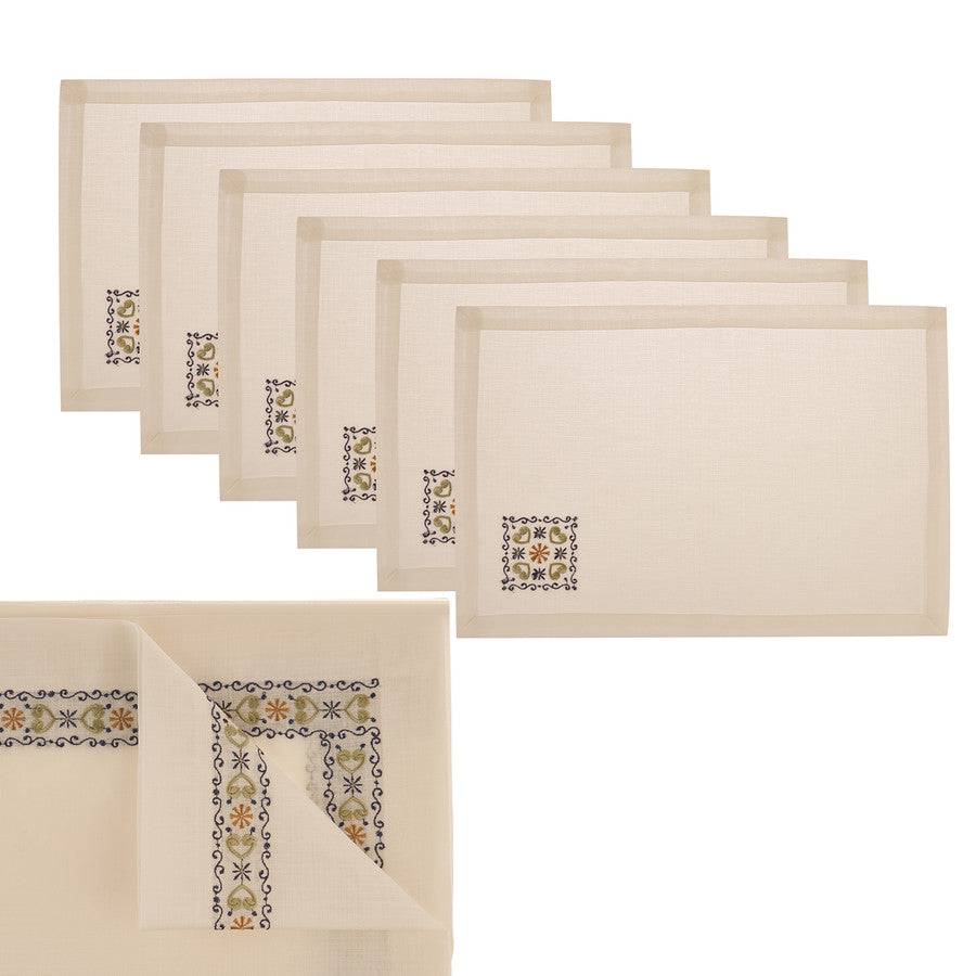 Karaca Home (Akdeniz Sopra) Mediterranean Table Cloth Set 300.21.02.0099 -  Placemats - ebarza Furniture UAE | Shop Modern Furniture in Abu Dhabi & Dubai - مفروشات ايبازرا في الامارات | تسوق اثاث عصري وديكورات مميزة في دبي وابوظبي