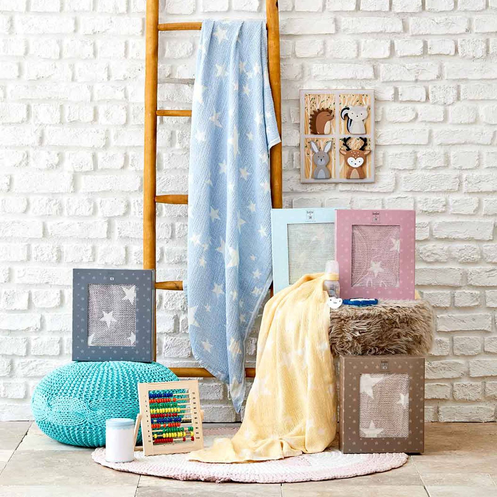 Karaca Home Baby Star Blue  Baby Pique 200.16.01.0411 -  Blankets - ebarza Furniture UAE | Shop Modern Furniture in Abu Dhabi & Dubai - مفروشات ايبازرا في الامارات | تسوق اثاث عصري وديكورات مميزة في دبي وابوظبي