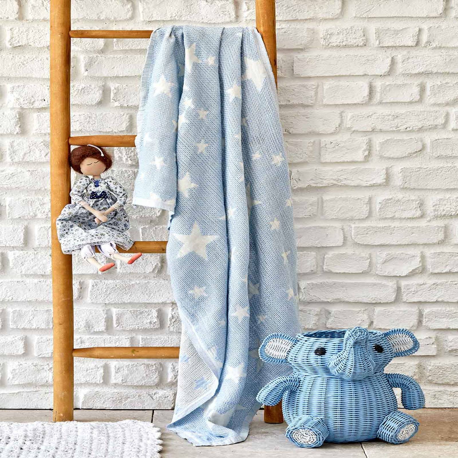 Karaca Home Baby Star Blue  Baby Pique 200.16.01.0411 -  Blankets - ebarza Furniture UAE | Shop Modern Furniture in Abu Dhabi & Dubai - مفروشات ايبازرا في الامارات | تسوق اثاث عصري وديكورات مميزة في دبي وابوظبي