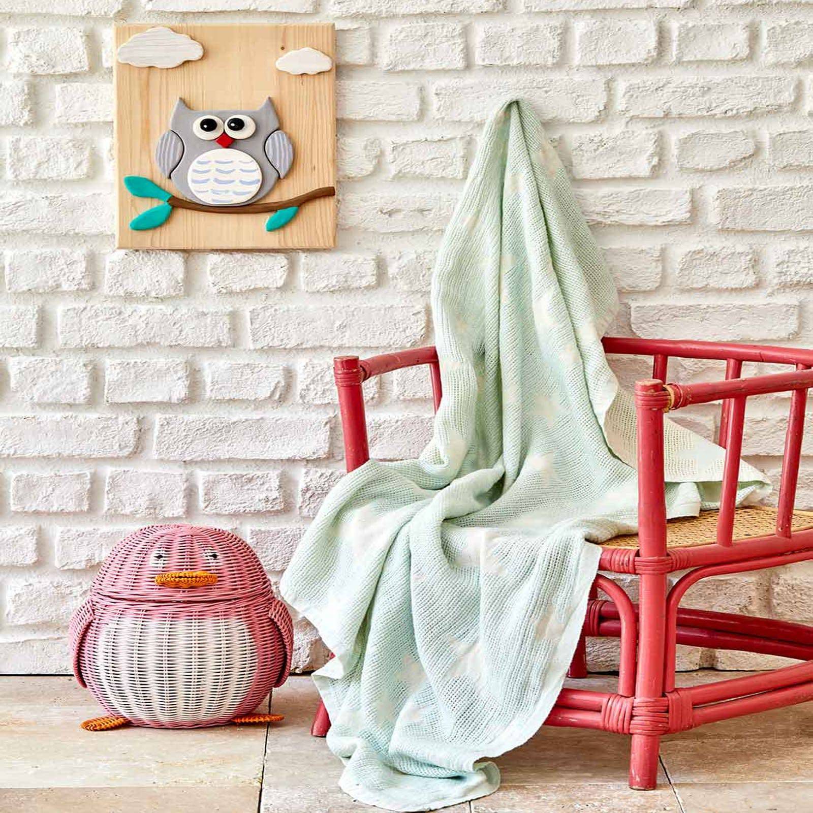Karaca Home Baby Star Green  Baby Pique 200.16.01.0410 -  Blankets - ebarza Furniture UAE | Shop Modern Furniture in Abu Dhabi & Dubai - مفروشات ايبازرا في الامارات | تسوق اثاث عصري وديكورات مميزة في دبي وابوظبي