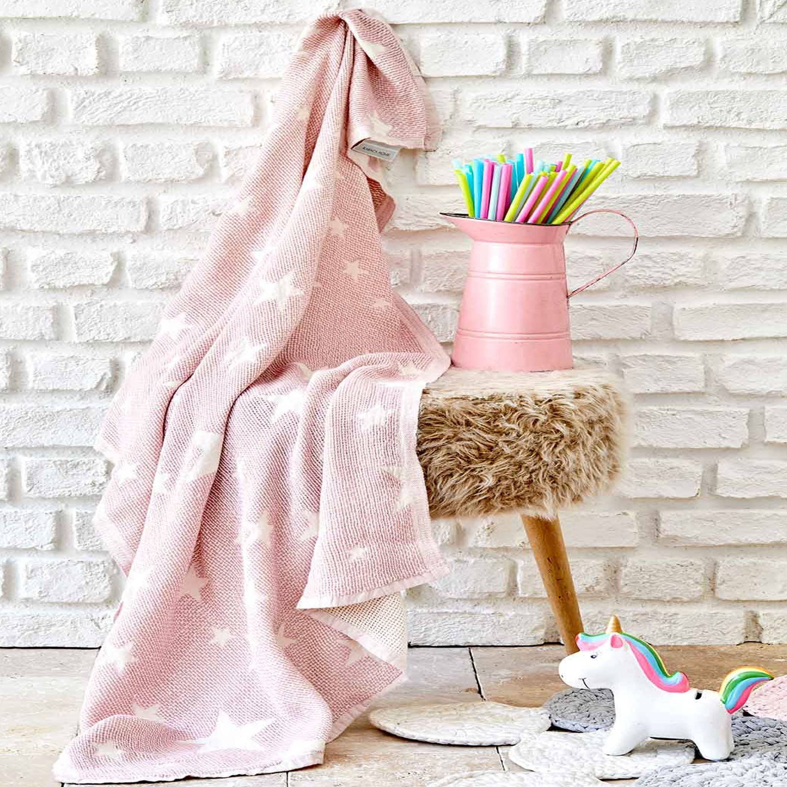 Karaca Home Baby Star Pink  Baby Pique 200.16.01.0412 -  Blankets - ebarza Furniture UAE | Shop Modern Furniture in Abu Dhabi & Dubai - مفروشات ايبازرا في الامارات | تسوق اثاث عصري وديكورات مميزة في دبي وابوظبي