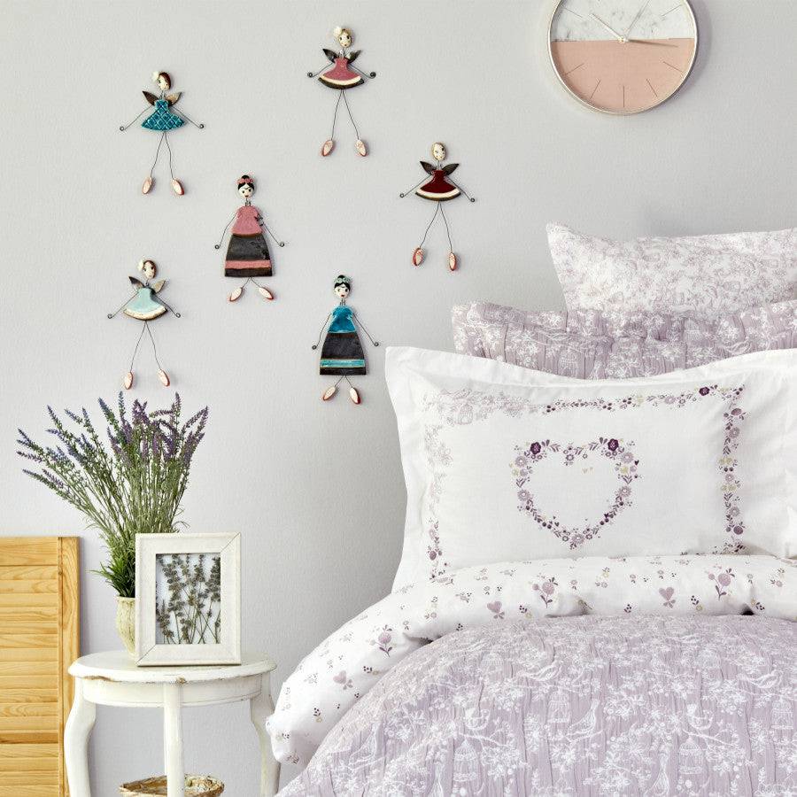 Karaca Home Birdy Lilac 100% Cotton Single Young Duvet Cover Set 200.17.01.0322 -  Bedding - ebarza Furniture UAE | Shop Modern Furniture in Abu Dhabi & Dubai - مفروشات ايبازرا في الامارات | تسوق اثاث عصري وديكورات مميزة في دبي وابوظبي