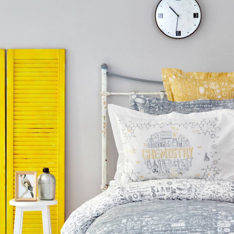 Karaca Home Chemistry Gray 100% Cotton Single Young Duvet Cover Set 200.17.01.0321 -  Bedding - ebarza Furniture UAE | Shop Modern Furniture in Abu Dhabi & Dubai - مفروشات ايبازرا في الامارات | تسوق اثاث عصري وديكورات مميزة في دبي وابوظبي