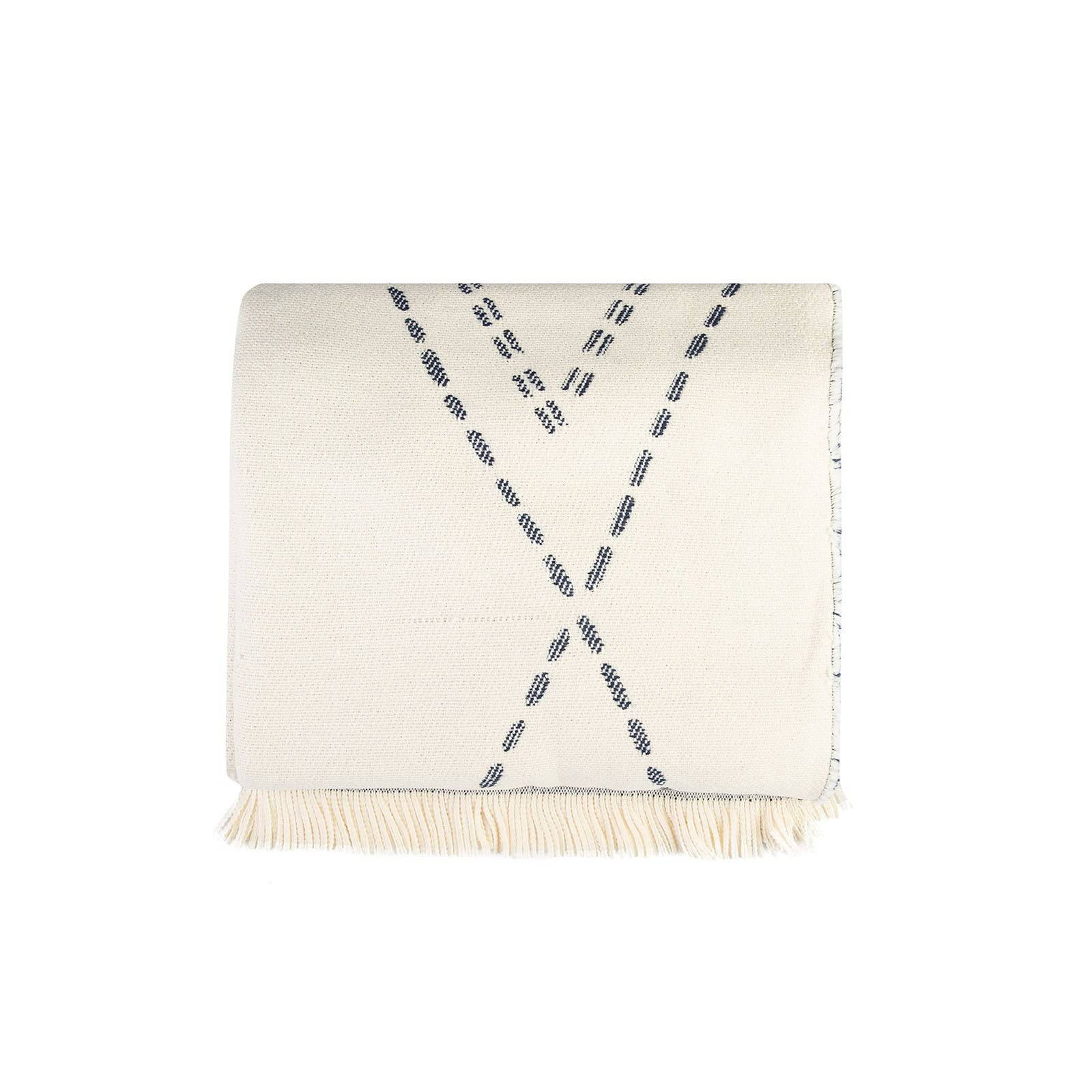 Karaca Home Costa Indigo Acrylic Throw 201.16.01.0129 -  Blankets - ebarza Furniture UAE | Shop Modern Furniture in Abu Dhabi & Dubai - مفروشات ايبازرا في الامارات | تسوق اثاث عصري وديكورات مميزة في دبي وابوظبي