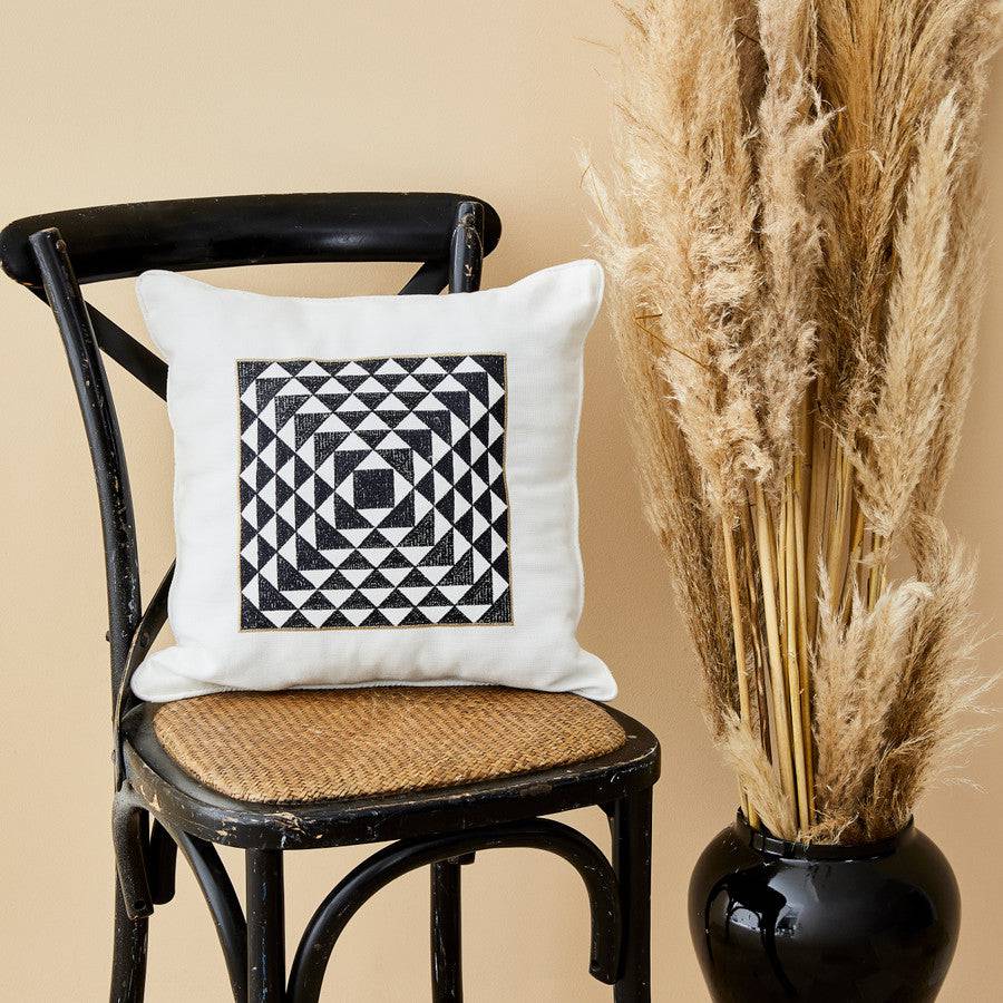 Karaca Home Danea Zeugma Ecru Embroidered Filled Pillow 200.18.01.0266 -  Cushions - ebarza Furniture UAE | Shop Modern Furniture in Abu Dhabi & Dubai - مفروشات ايبازرا في الامارات | تسوق اثاث عصري وديكورات مميزة في دبي وابوظبي