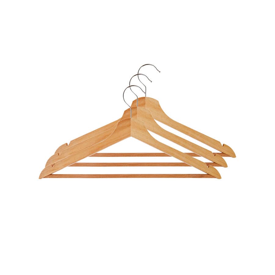 Karaca Home Jessie Ahsap Natural 3 Hanger Set 44Cm 300.21.02.0183 - Hangers - ebarza Furniture UAE | Shop Modern Furniture in Abu Dhabi & Dubai - مفروشات ايبازرا في الامارات | تسوق اثاث عصري وديكورات مميزة في دبي وابوظبي