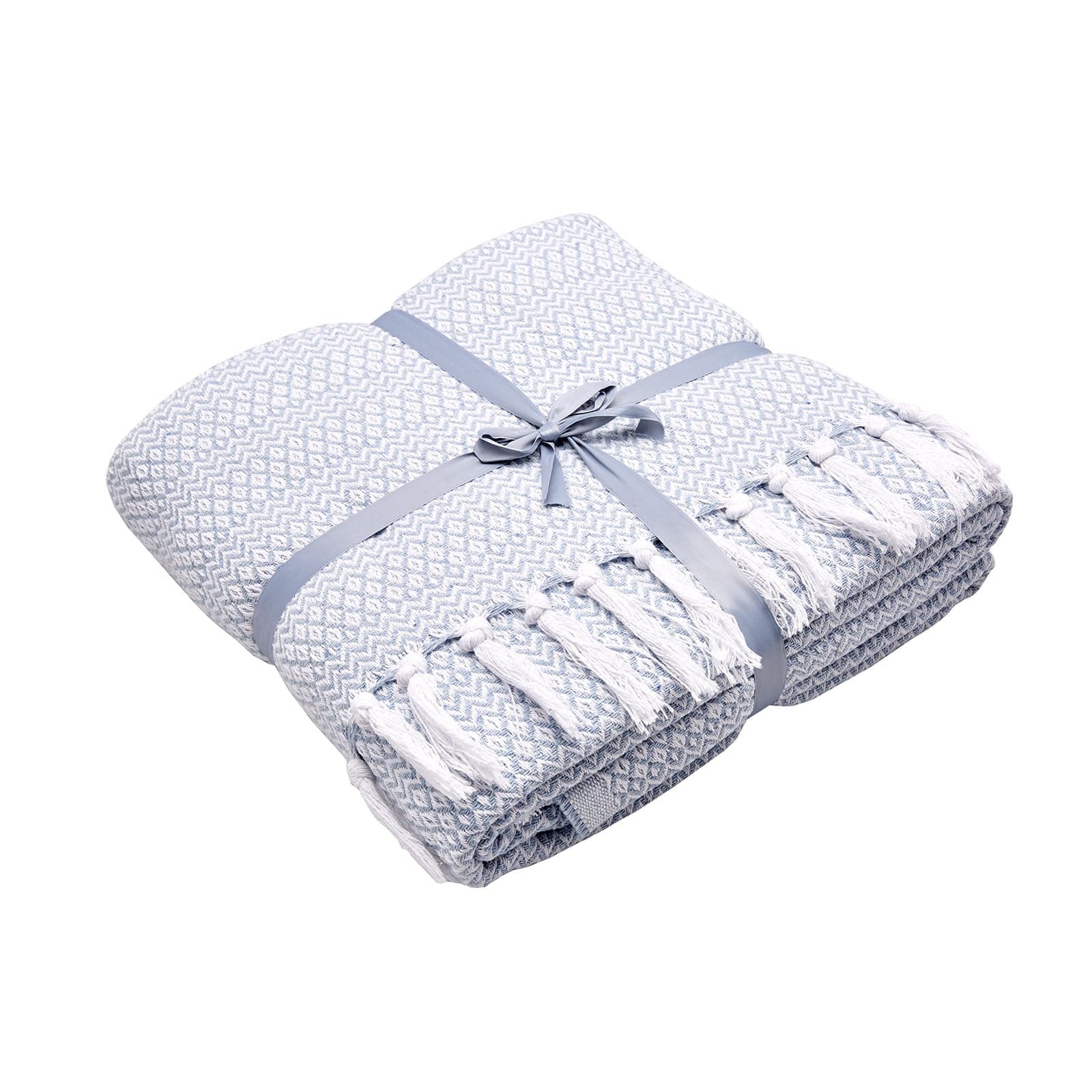 Karaca Home Levi Mavi Light Blue Double Pike 200.16.01.0185 - Blankets - ebarza Furniture UAE | Shop Modern Furniture in Abu Dhabi & Dubai - مفروشات ايبازرا في الامارات | تسوق اثاث عصري وديكورات مميزة في دبي وابوظبي