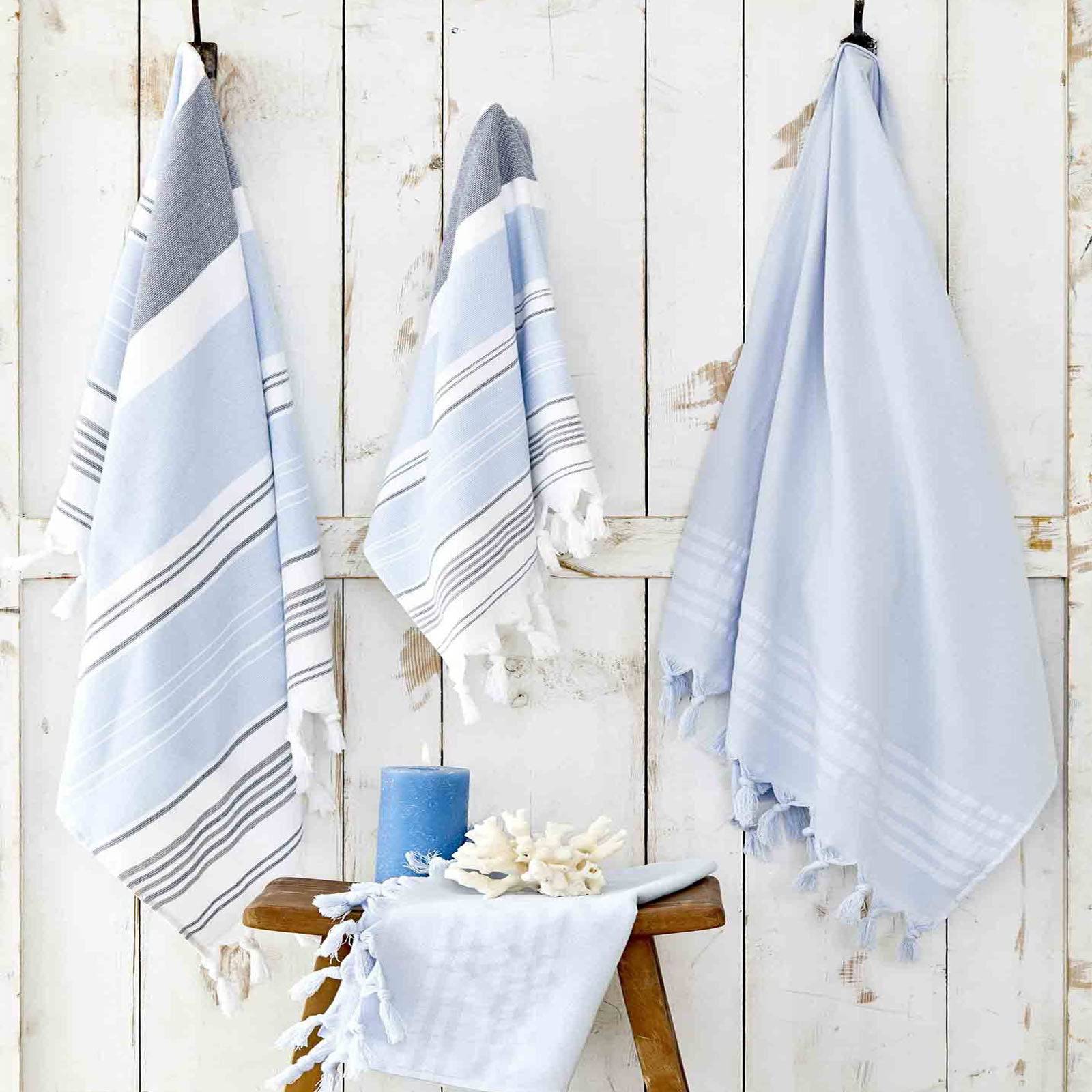 Karaca Home Maroc Blue-Blue Peshtemal Set 200.16.01.0367 - Towels - ebarza Furniture UAE | Shop Modern Furniture in Abu Dhabi & Dubai - مفروشات ايبازرا في الامارات | تسوق اثاث عصري وديكورات مميزة في دبي وابوظبي