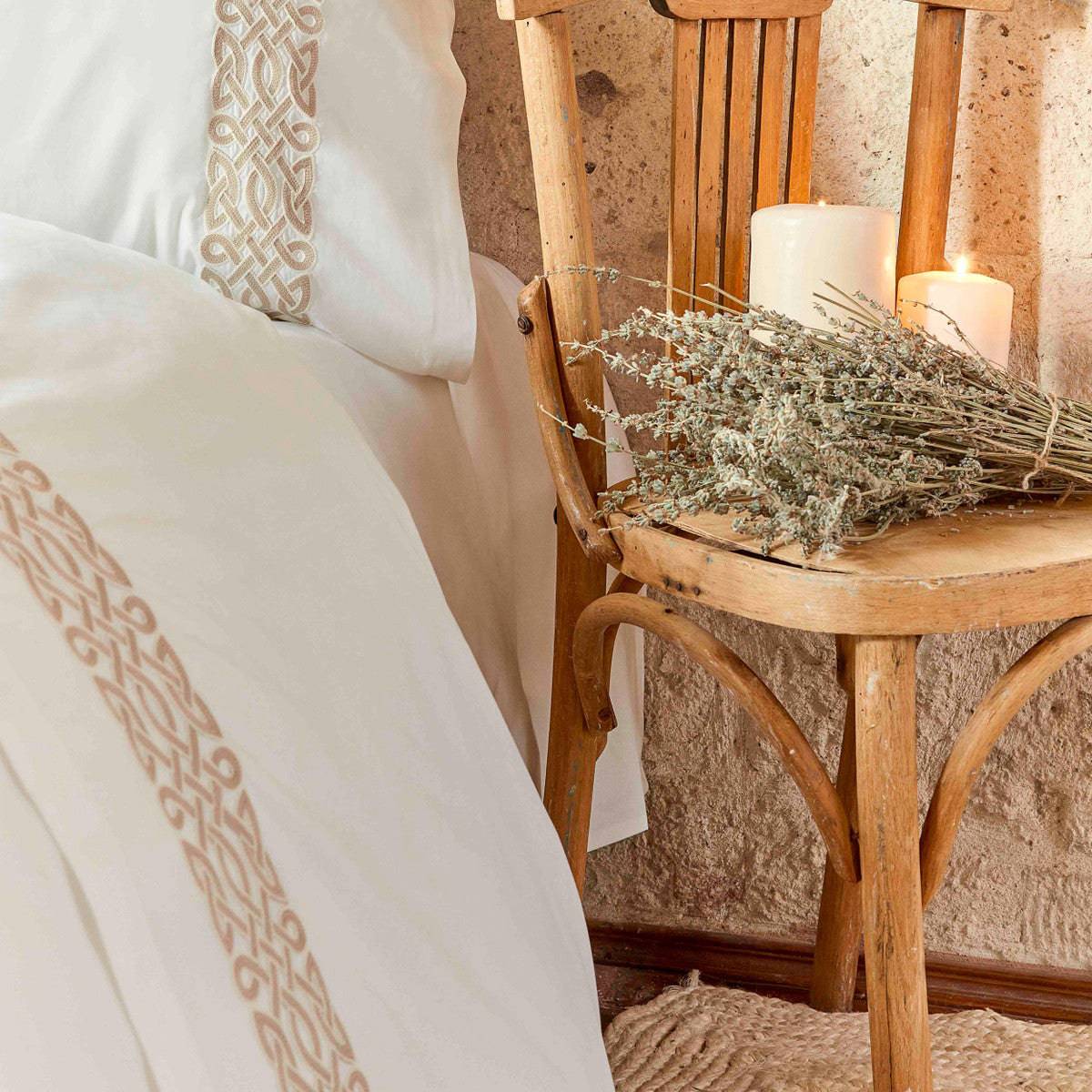 Karaca Home Rivoli Beige Cotton Filtered Double Duvet Cover Set 200.18.01.0186 -  Bedding - ebarza Furniture UAE | Shop Modern Furniture in Abu Dhabi & Dubai - مفروشات ايبازرا في الامارات | تسوق اثاث عصري وديكورات مميزة في دبي وابوظبي