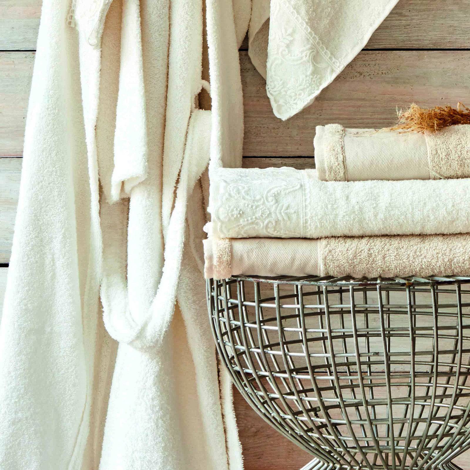 Karaca Home Silvio Offwhite Beige Turkish Hamam/Bath Set 200.16.01.0201 - Towels - ebarza Furniture UAE | Shop Modern Furniture in Abu Dhabi & Dubai - مفروشات ايبازرا في الامارات | تسوق اثاث عصري وديكورات مميزة في دبي وابوظبي