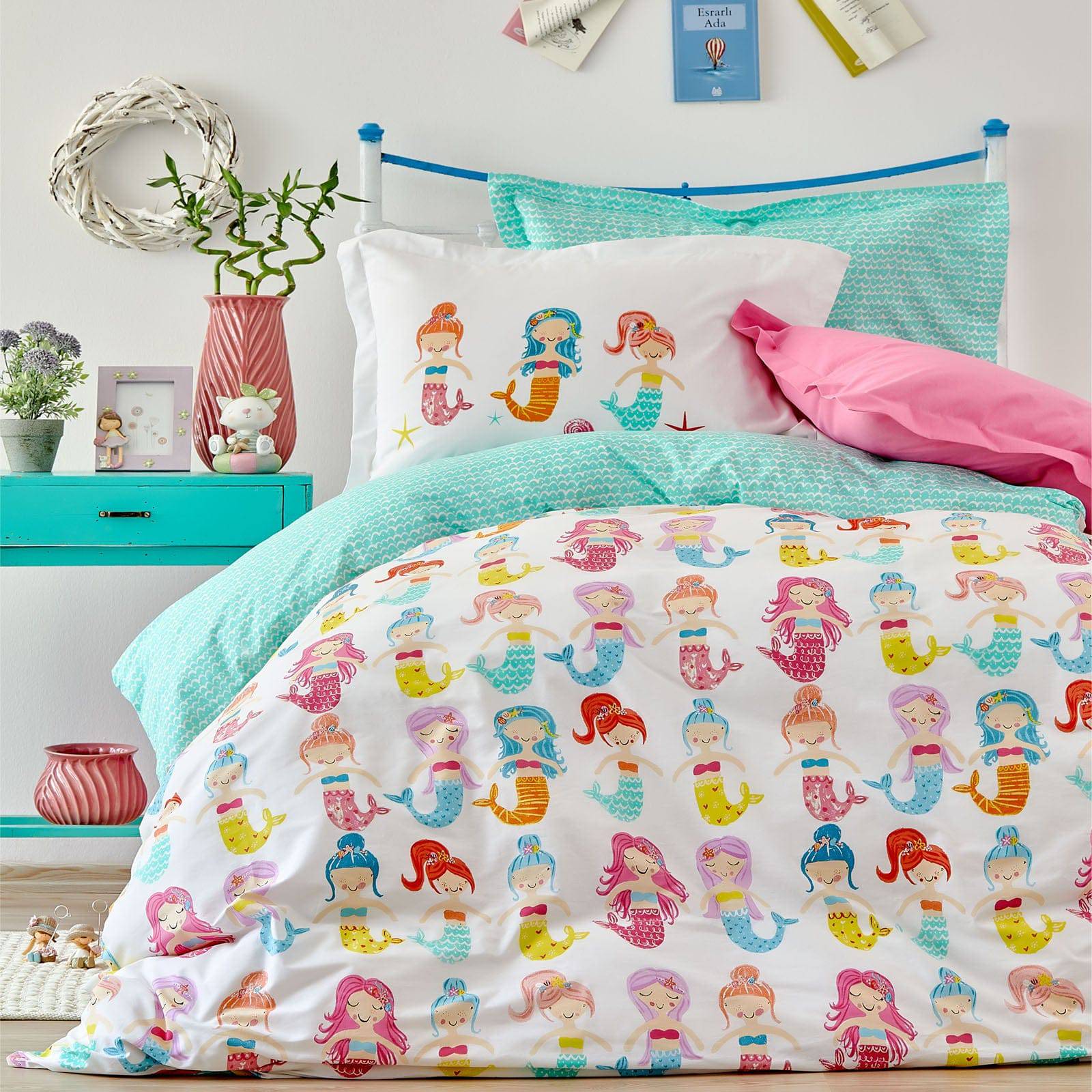 Karaca Home Sirena Cotton Single Young Duvet Cover Set 200.16.01.0127 -  Bedding - ebarza Furniture UAE | Shop Modern Furniture in Abu Dhabi & Dubai - مفروشات ايبازرا في الامارات | تسوق اثاث عصري وديكورات مميزة في دبي وابوظبي