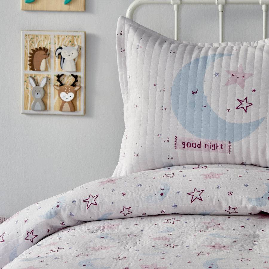 Karaca Home Star Powder Quilted Young Single Bedspread Set 200.18.01.0168 -  Bedding - ebarza Furniture UAE | Shop Modern Furniture in Abu Dhabi & Dubai - مفروشات ايبازرا في الامارات | تسوق اثاث عصري وديكورات مميزة في دبي وابوظبي