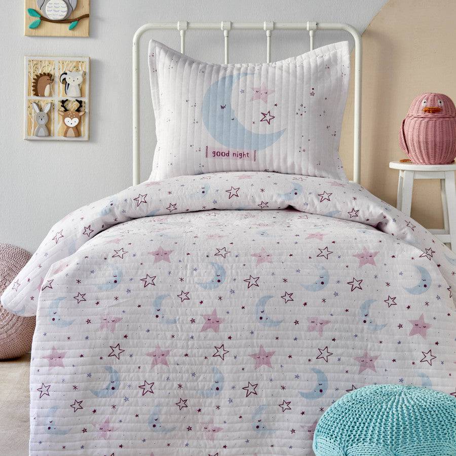 Karaca Home Star Powder Quilted Young Single Bedspread Set 200.18.01.0168 -  Bedding - ebarza Furniture UAE | Shop Modern Furniture in Abu Dhabi & Dubai - مفروشات ايبازرا في الامارات | تسوق اثاث عصري وديكورات مميزة في دبي وابوظبي