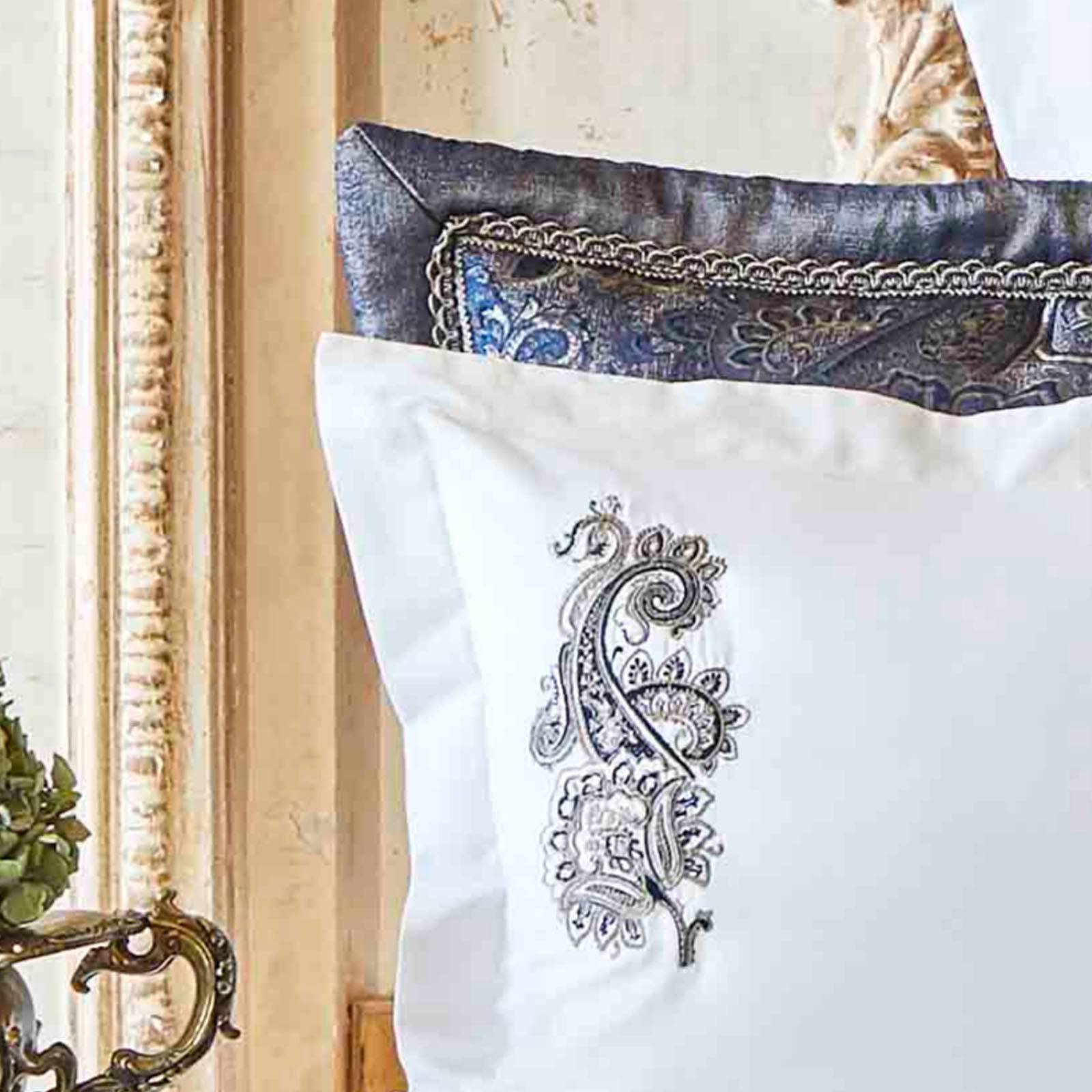 Karaca Home Venita Navy Blue 6 Pieces Silk Bedspread 200.17.01.0113 -  Bedding - ebarza Furniture UAE | Shop Modern Furniture in Abu Dhabi & Dubai - مفروشات ايبازرا في الامارات | تسوق اثاث عصري وديكورات مميزة في دبي وابوظبي