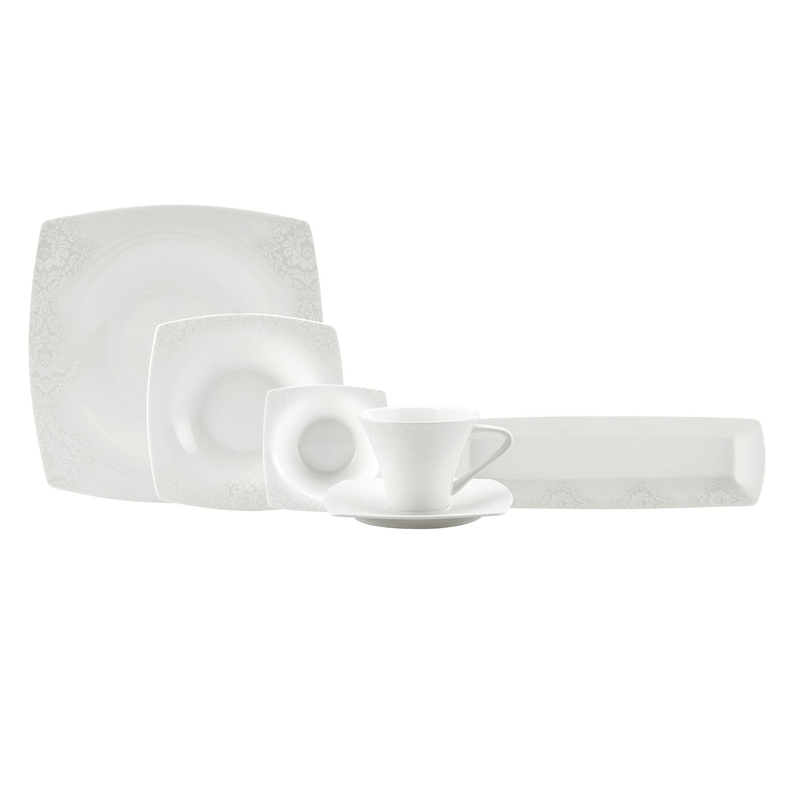 Karaca Karaca Fine Pearl Helen 26 Piece Pearl Breakfast Set Square 153.03.07.5693 - Breakfast Sets - ebarza Furniture UAE | Shop Modern Furniture in Abu Dhabi & Dubai - مفروشات ايبازرا في الامارات | تسوق اثاث عصري وديكورات مميزة في دبي وابوظبي