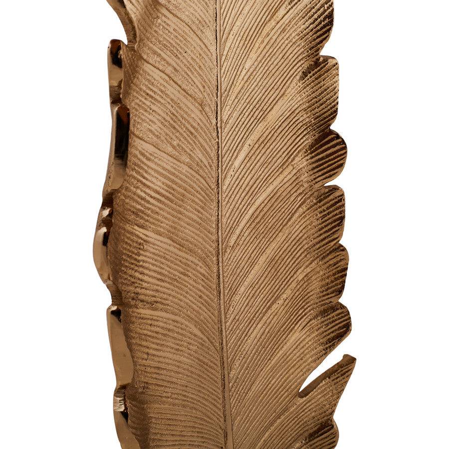 Karaca Leaf Gold Decorative Plate 40X13Cm 153.21.01.0111 -  Plates - ebarza Furniture UAE | Shop Modern Furniture in Abu Dhabi & Dubai - مفروشات ايبازرا في الامارات | تسوق اثاث عصري وديكورات مميزة في دبي وابوظبي