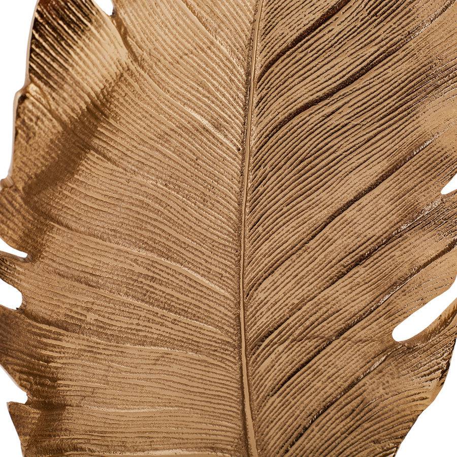 Karaca Leaf Gold Decorative Plate 40X19Cm 153.21.01.0110 - Plates - ebarza Furniture UAE | Shop Modern Furniture in Abu Dhabi & Dubai - مفروشات ايبازرا في الامارات | تسوق اثاث عصري وديكورات مميزة في دبي وابوظبي