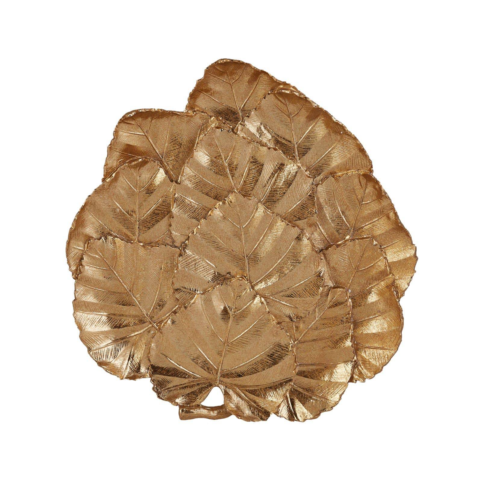 Karaca Leaf Plate 32X29X5 Cm Gold 153.19.01.1102 - Plates - ebarza Furniture UAE | Shop Modern Furniture in Abu Dhabi & Dubai - مفروشات ايبازرا في الامارات | تسوق اثاث عصري وديكورات مميزة في دبي وابوظبي
