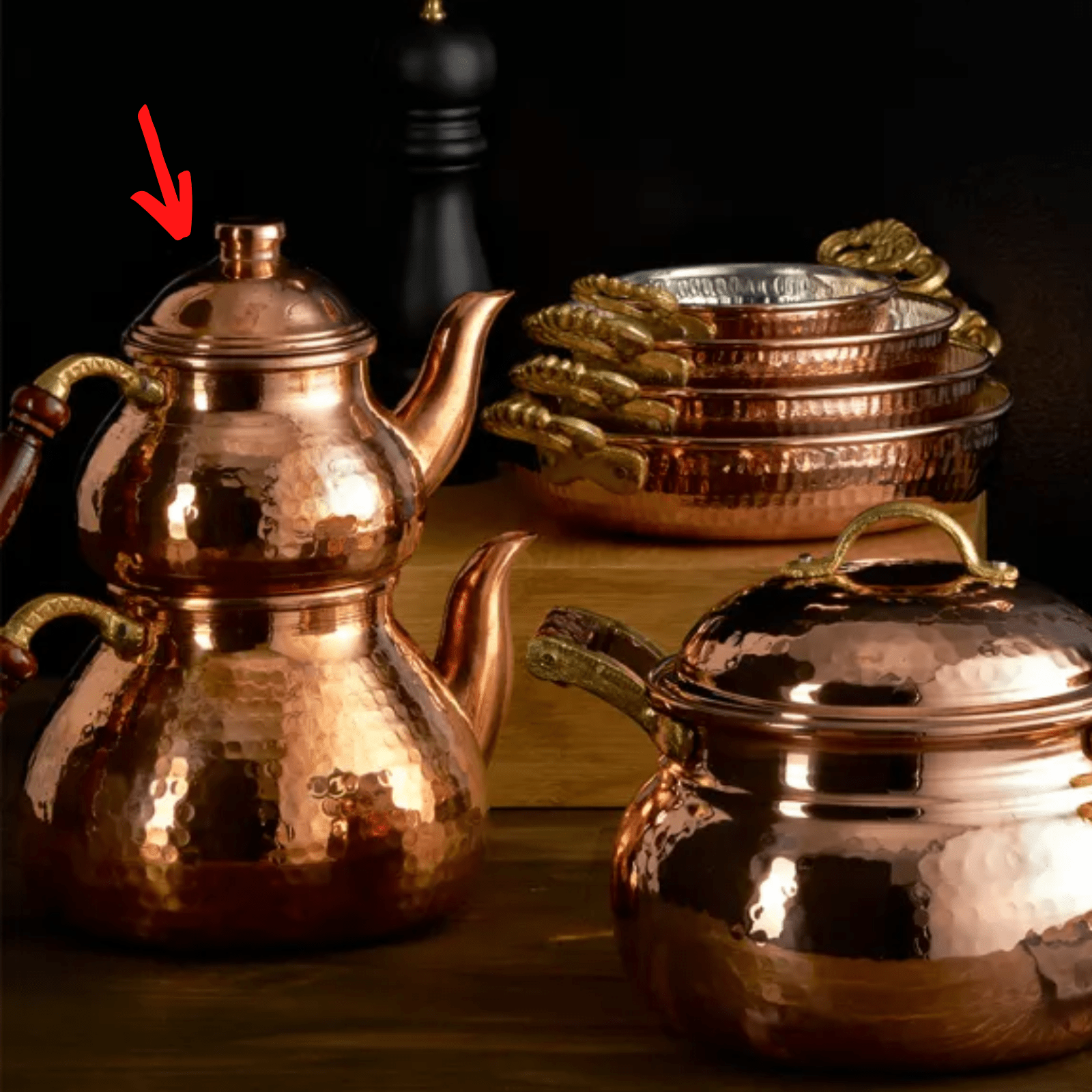 Karaca Nish Copper New Copper Teapot Set 153.03.07.9114 - Coffee and Tea Pots - ebarza Furniture UAE | Shop Modern Furniture in Abu Dhabi & Dubai - مفروشات ايبازرا في الامارات | تسوق اثاث عصري وديكورات مميزة في دبي وابوظبي
