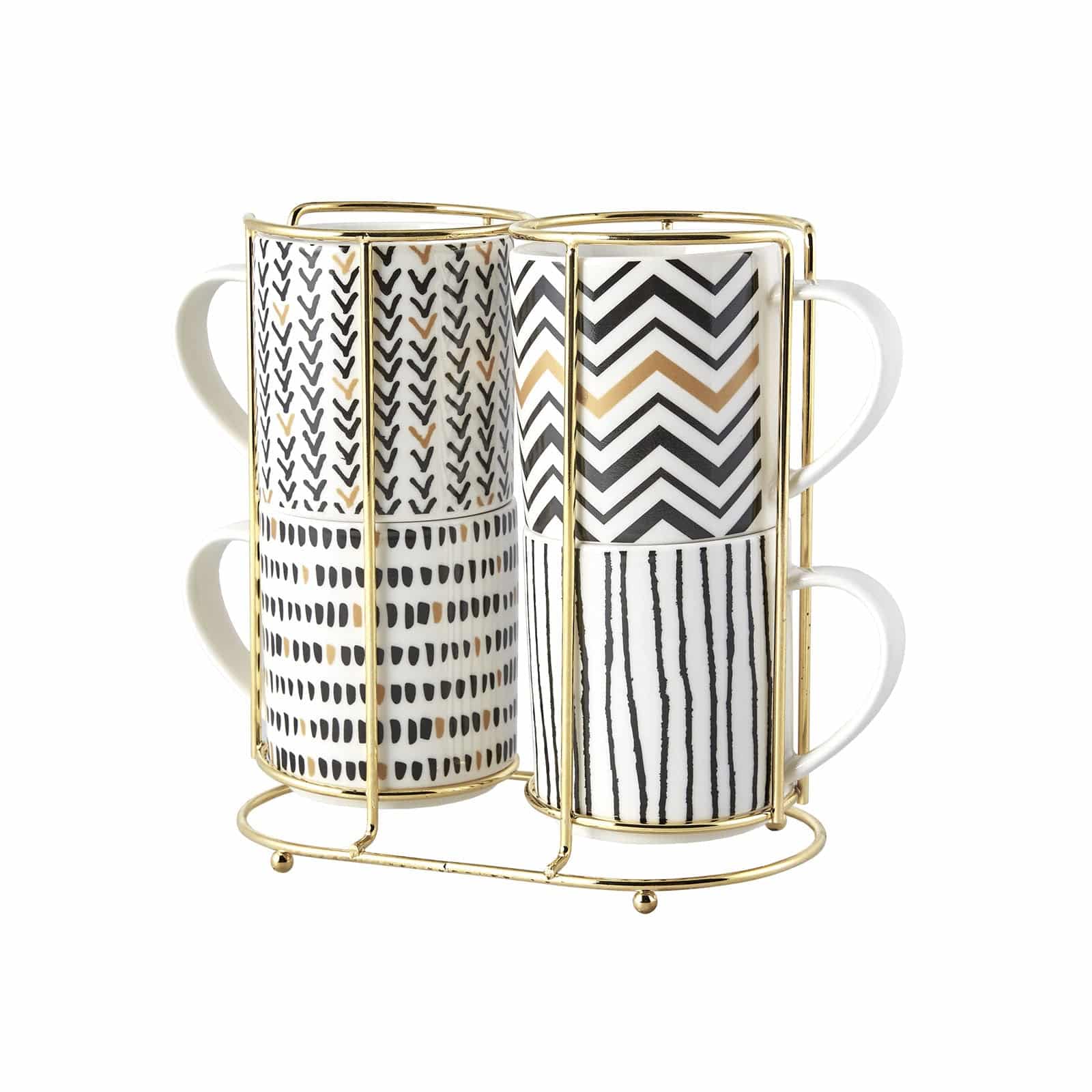 Karaca Nomar 5 Piece Stand Porcelain Mug / Mug Set 153.03.07.7746 - Mugs - ebarza Furniture UAE | Shop Modern Furniture in Abu Dhabi & Dubai - مفروشات ايبازرا في الامارات | تسوق اثاث عصري وديكورات مميزة في دبي وابوظبي