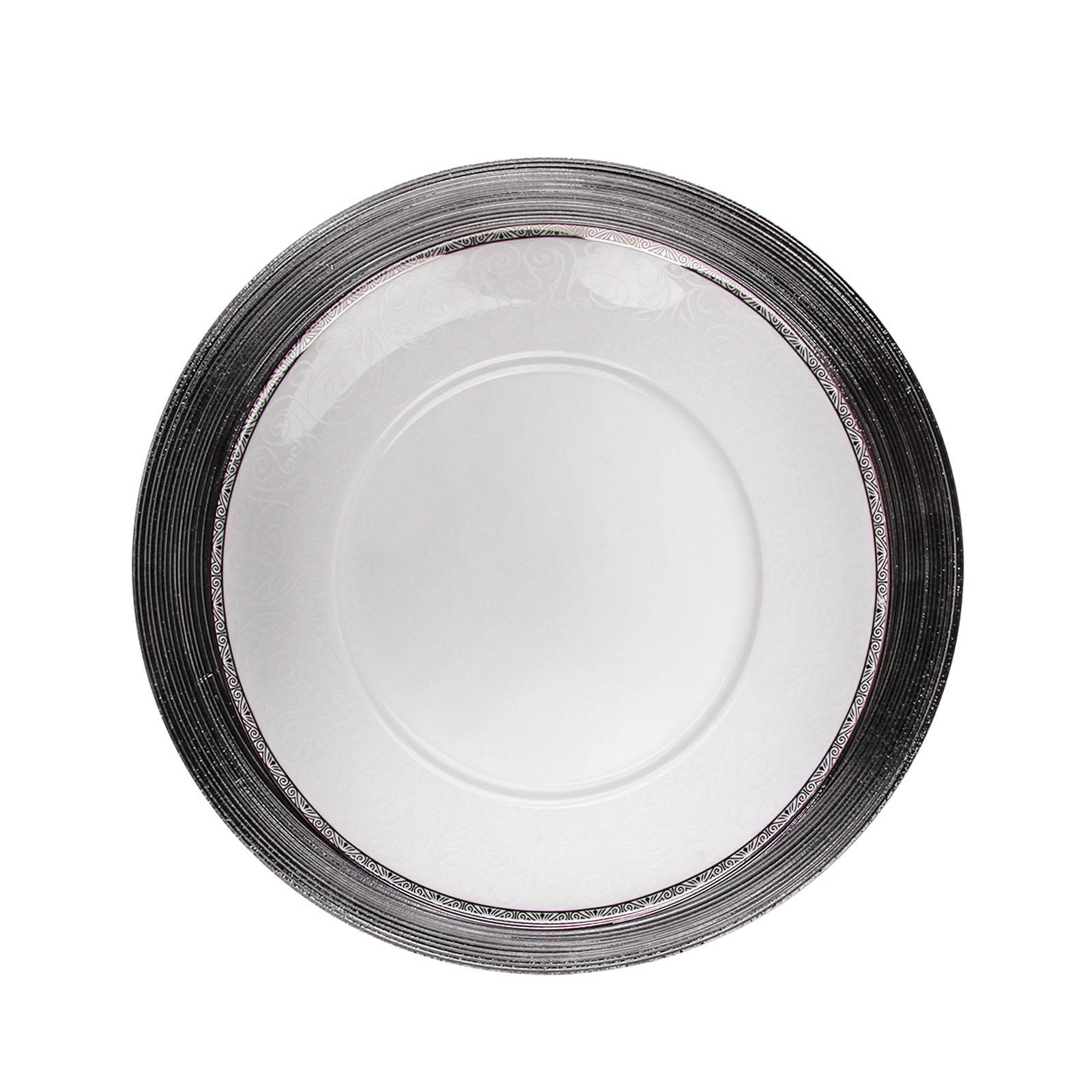 Karaca Premium Silver Supla 37 Cm 332933C 153.01.04.1850 - Plates - ebarza Furniture UAE | Shop Modern Furniture in Abu Dhabi & Dubai - مفروشات ايبازرا في الامارات | تسوق اثاث عصري وديكورات مميزة في دبي وابوظبي