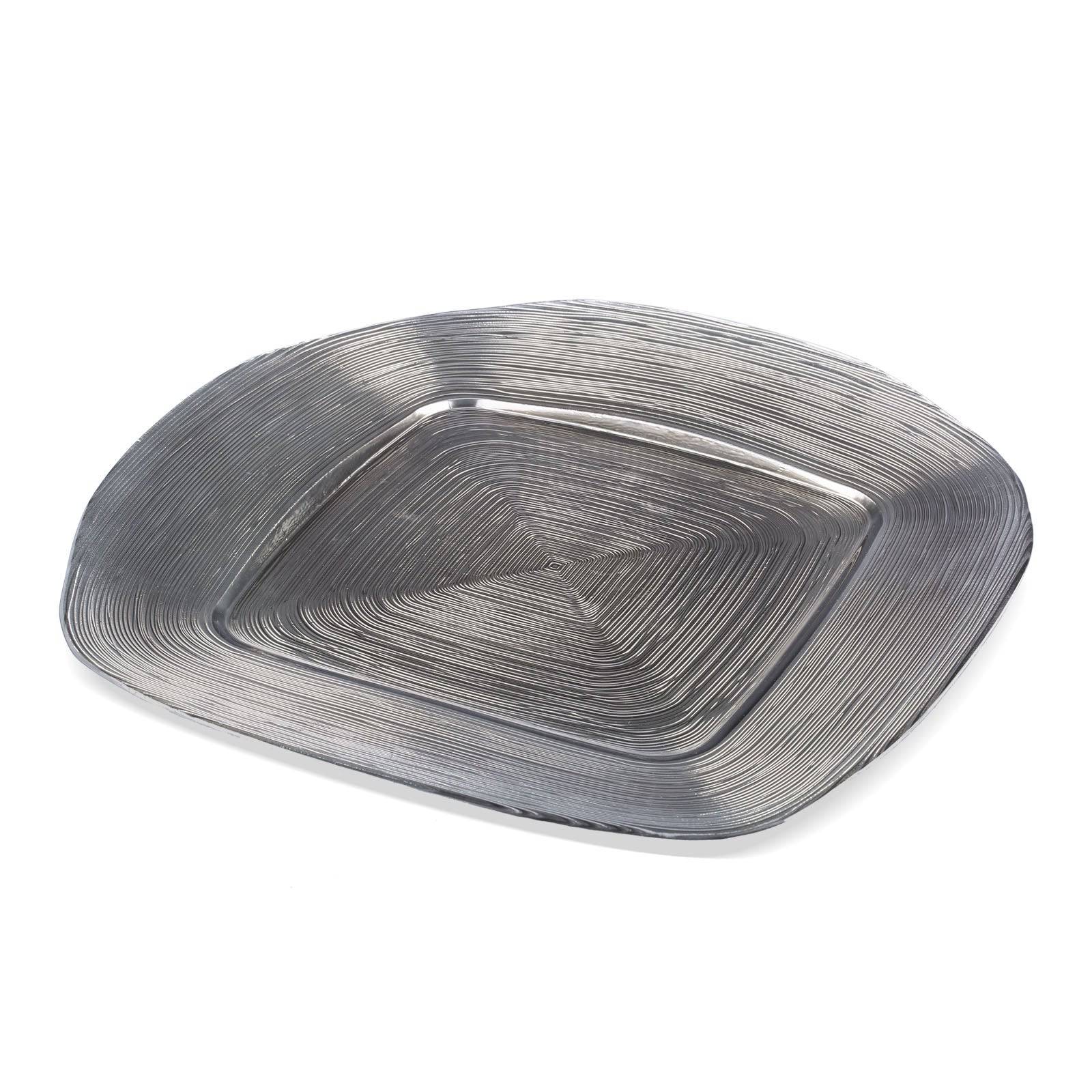 Karaca Premium Square Silver Supla 153.01.04.1854 - Plates - ebarza Furniture UAE | Shop Modern Furniture in Abu Dhabi & Dubai - مفروشات ايبازرا في الامارات | تسوق اثاث عصري وديكورات مميزة في دبي وابوظبي