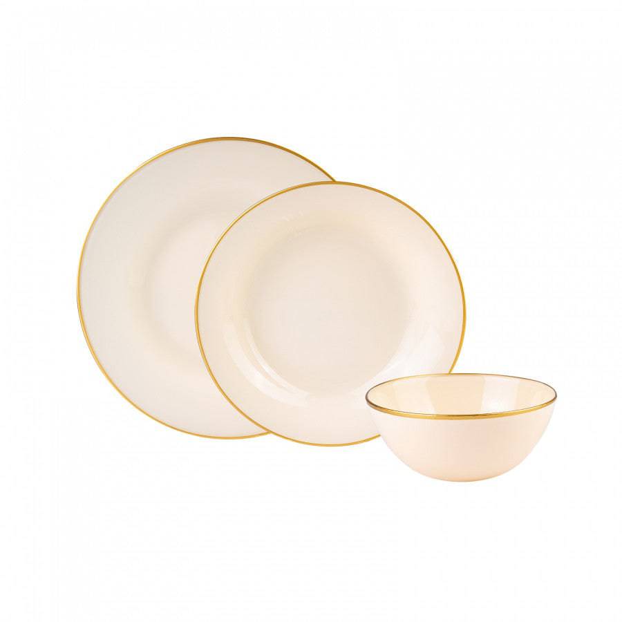 Karaca Retro New Cream 18 Pieces 6 Person Dinnerware 153.03.06.5111/153.03.06.6988 - Cake Sets - ebarza Furniture UAE | Shop Modern Furniture in Abu Dhabi & Dubai - مفروشات ايبازرا في الامارات | تسوق اثاث عصري وديكورات مميزة في دبي وابوظبي